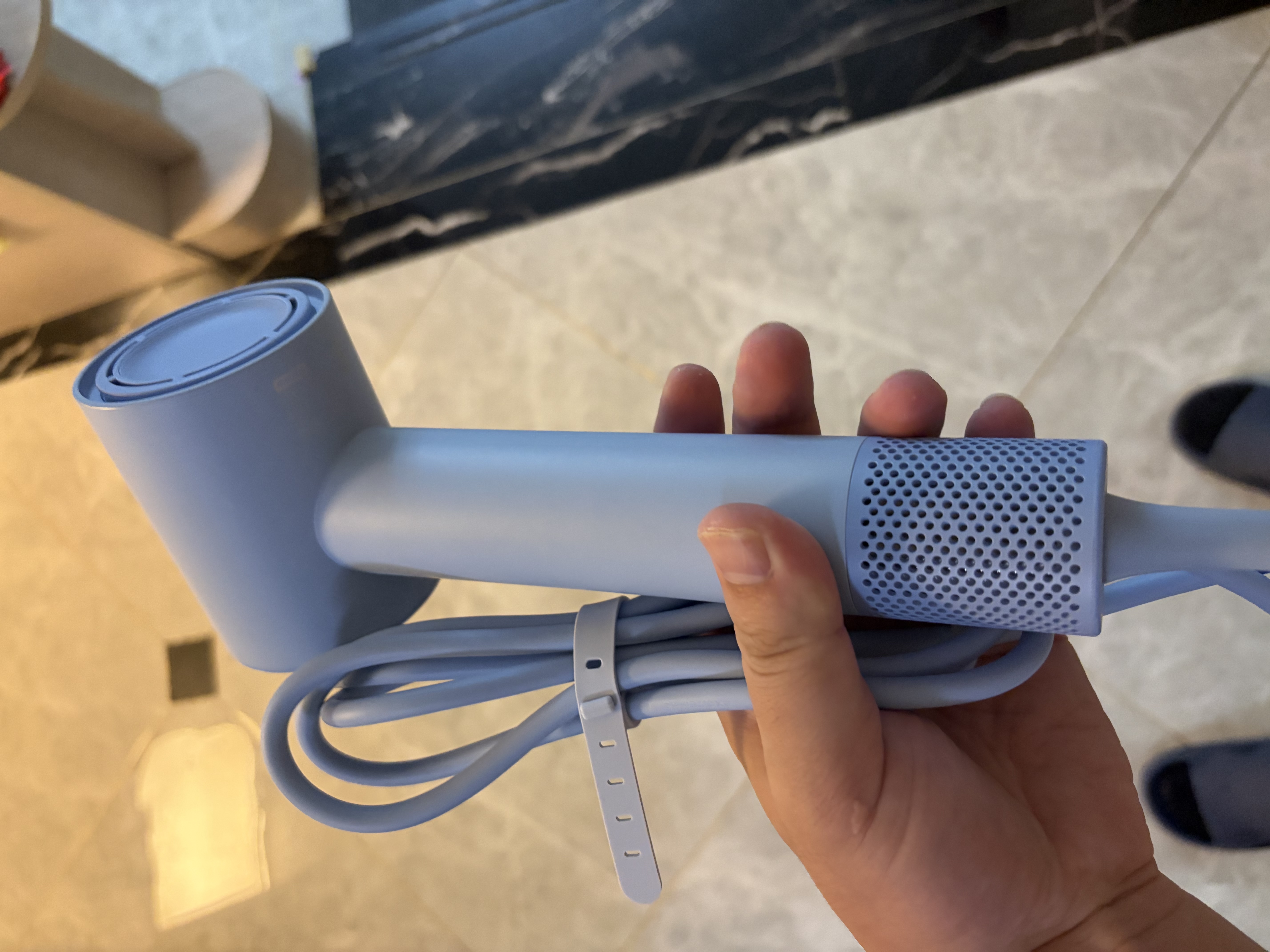 京东京造智能高速吹风机Lite2蓝 负离子吹风机家用静音大功率不伤发宿舍电吹风筒 生日礼物送男女朋友 实拍图