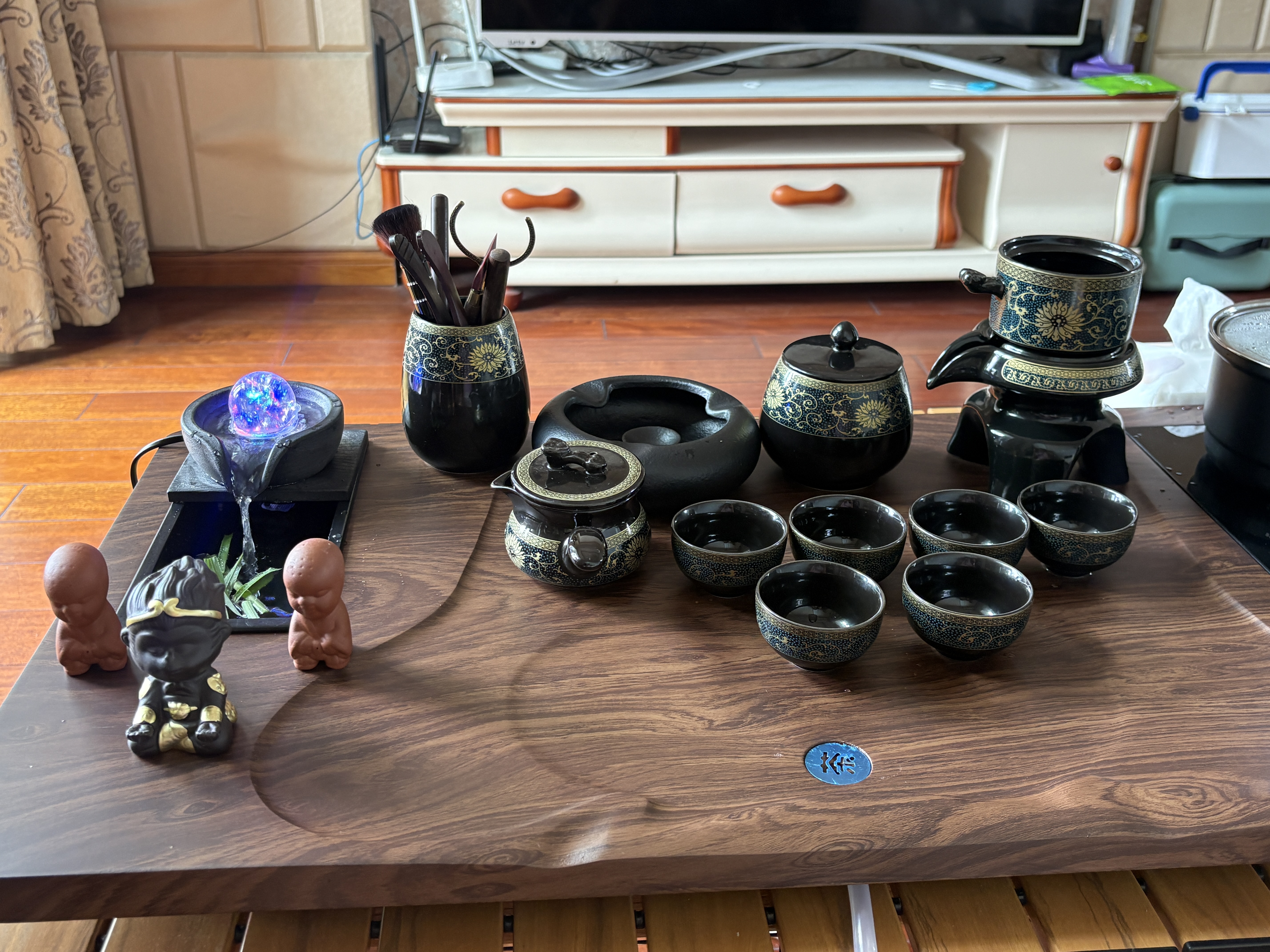原和功夫茶具套装家用整套自动烧水一体茶盘茶杯茶壶办公会客现代茶台 实拍图