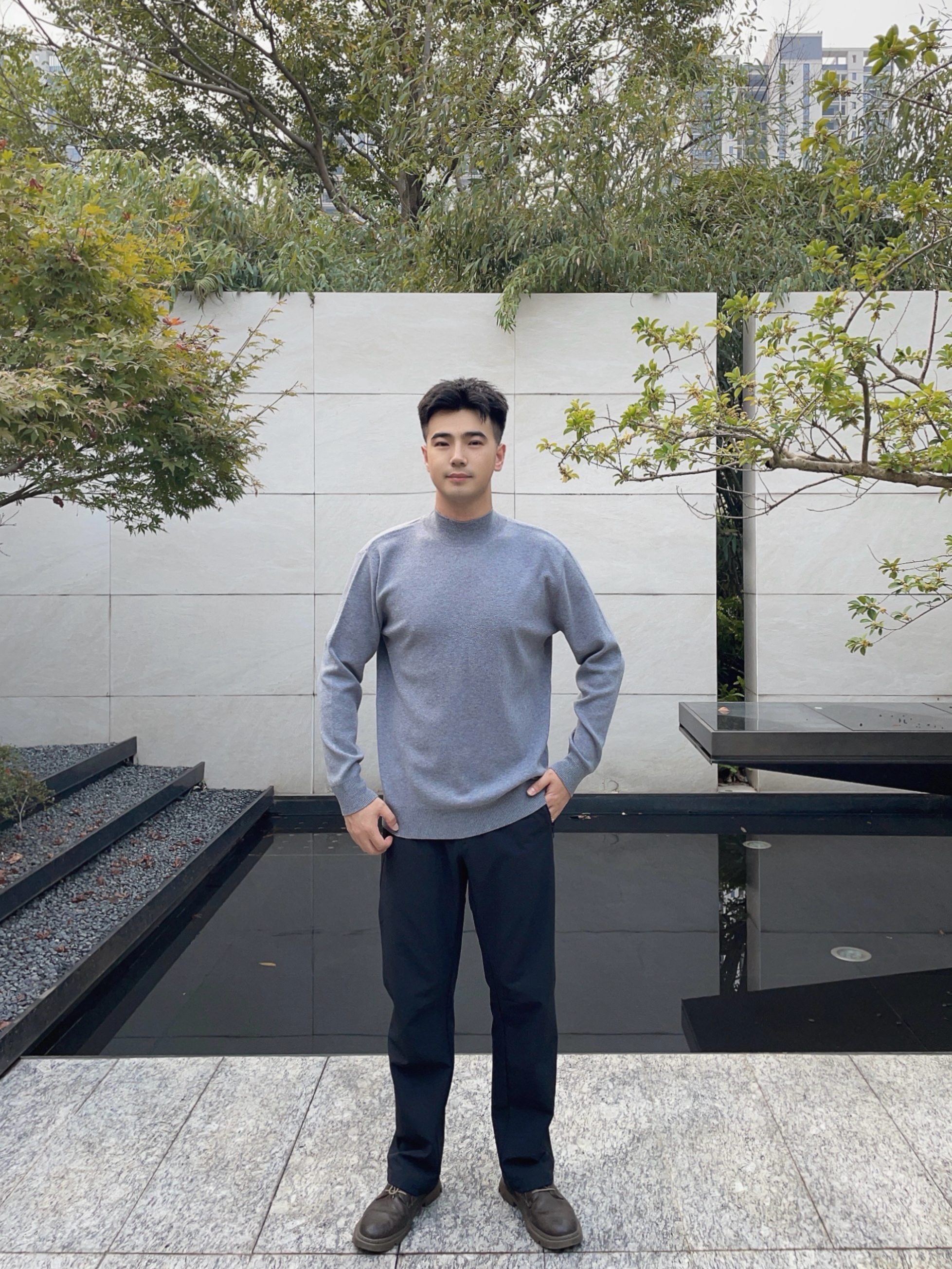 蕉内热皮501+裤子男款防风防泼水2026秋冬新款宽松阔腿直筒简约休闲裤 晒单实拍图