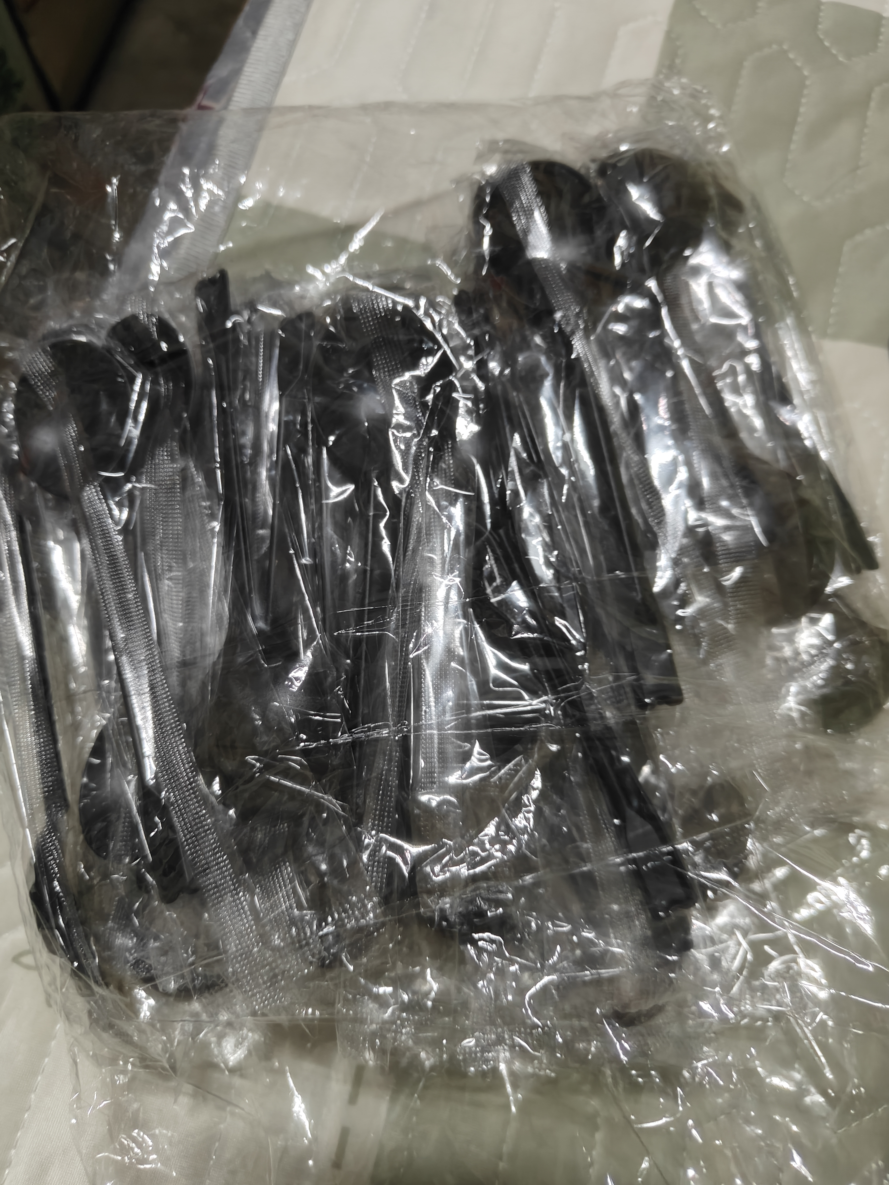 妙馨思一次性勺子50只独立包装外卖打包汤勺饭勺一餐具塑料勺子 实拍图