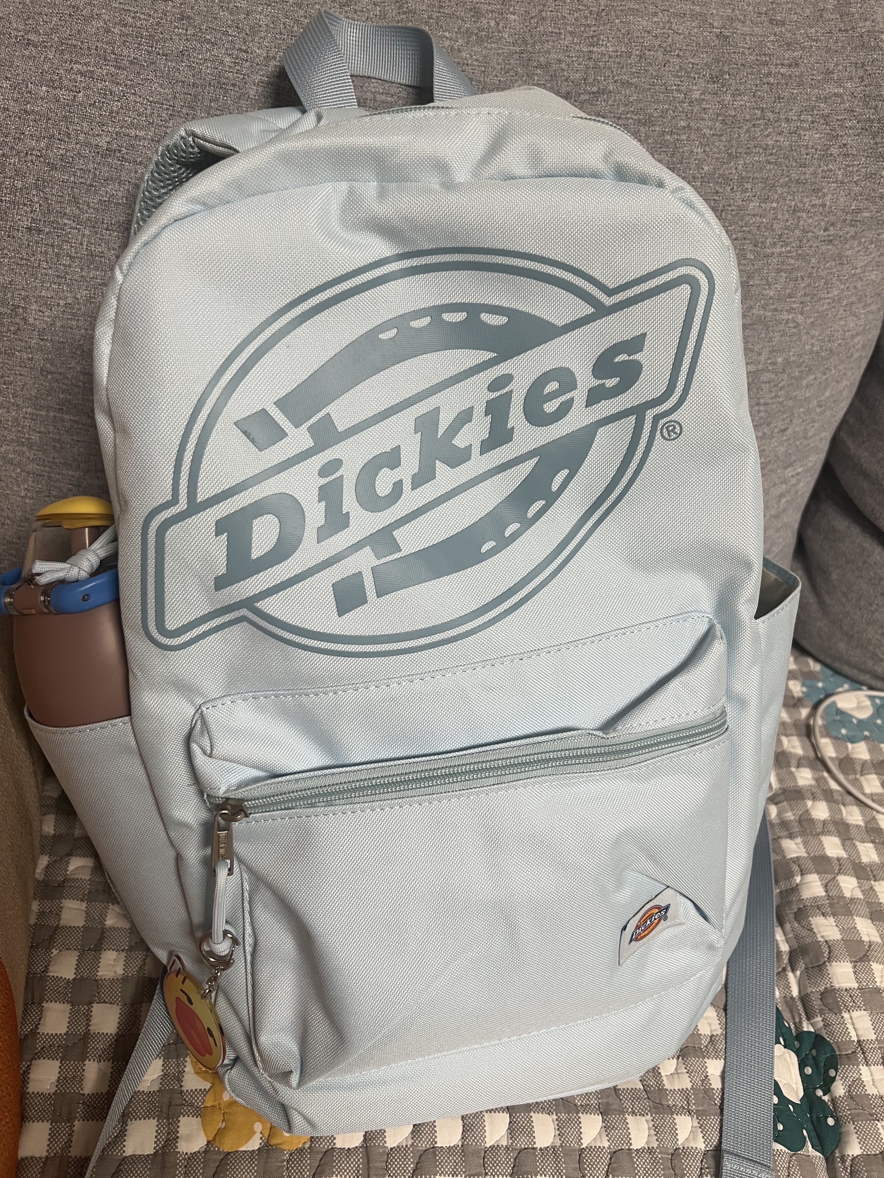 Dickies双肩背包女大学生通勤书包大容量初高中电脑包旅行包2026新款浅蓝 实拍图