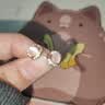 芯奢S999纯银针耳钉女款简约猫眼玫瑰金色2026新款气质养耳洞耳环耳饰 【S999银针】猫眼耳钉一对 实拍图