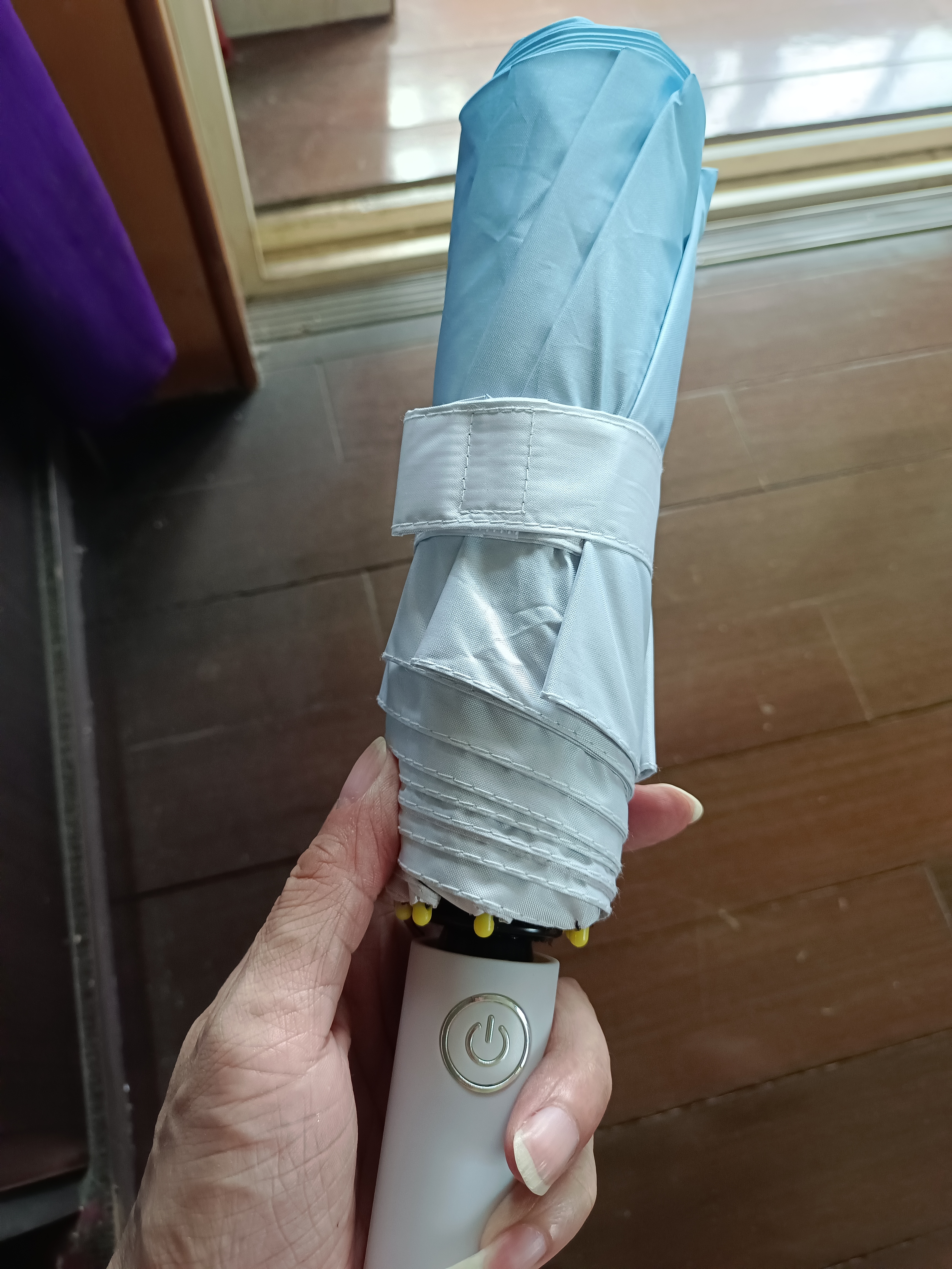 高颜值渐变女生太阳伞防晒防紫外线全自动晴雨伞两用折叠遮阳伞 全自动海盐蓝【UPF50+】晴雨两用 实拍图
