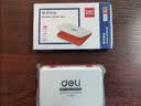 得力（deli）秒干印台红色104*71mm金属方形大号财务会计办公用品快干印台印泥可用雕刻印章 盘面90*56mm TB106 实拍图