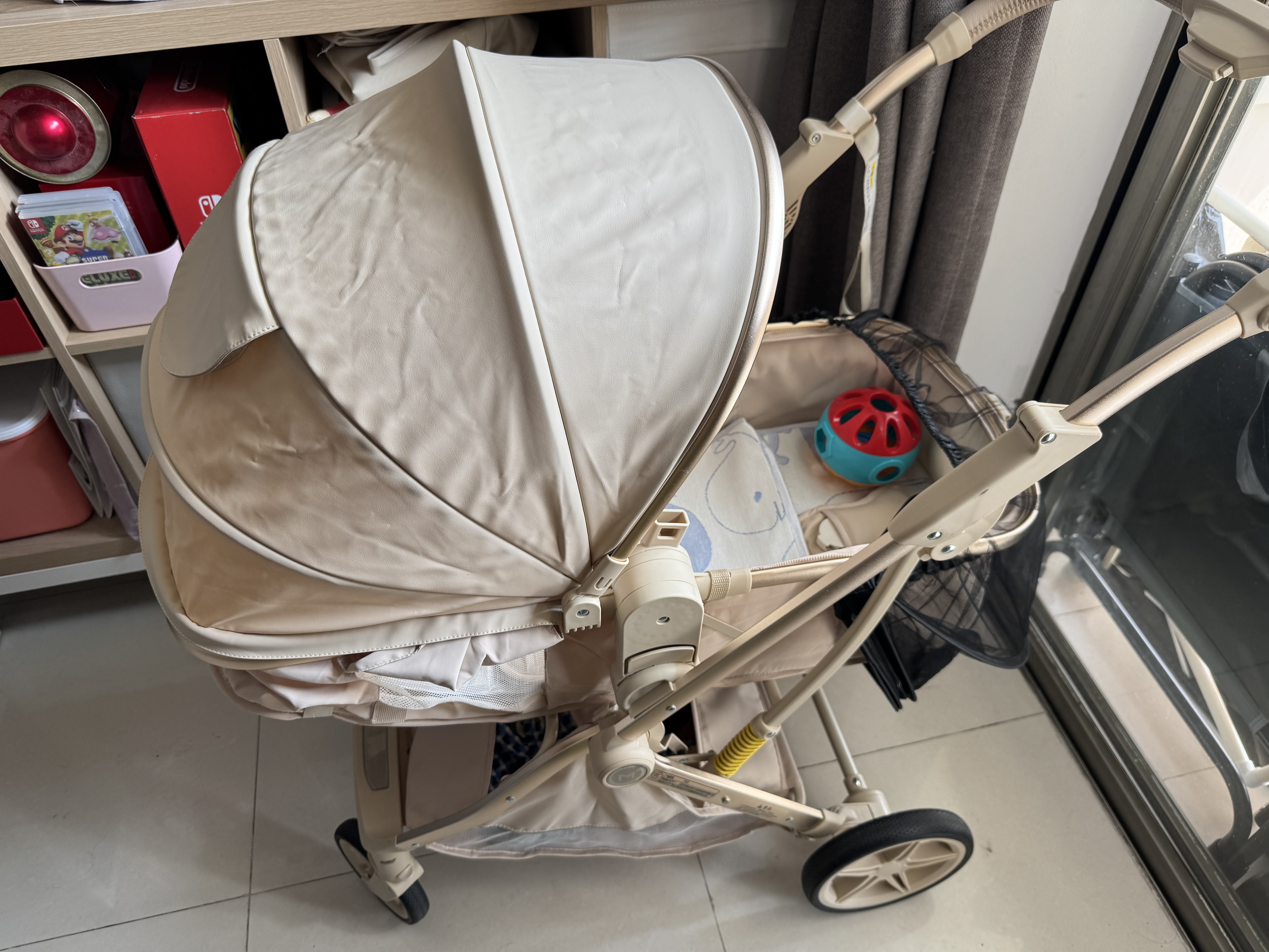可美嘉婴儿推车可坐可躺轻便折叠新生儿双向婴儿车高景观宝宝手推车 香槟金Pro Max+(全罩+轻便护脊) 实拍图