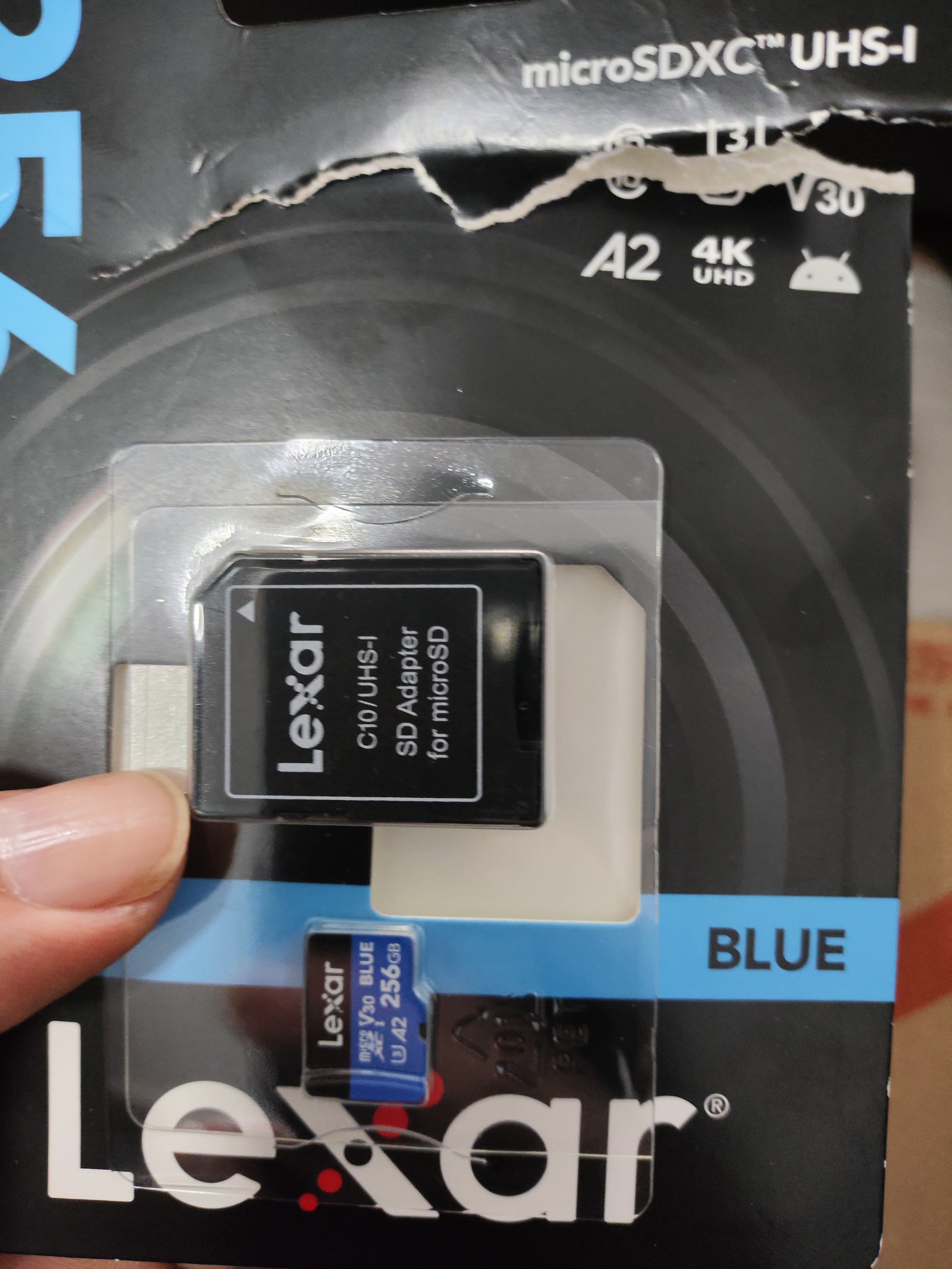 雷克沙（Lexar）256GB TF（MicroSD）存储卡 V30 A2 读160MB/s 游戏机平板行车监控录像内存卡 4K超清拍摄（BLUE） 实拍图
