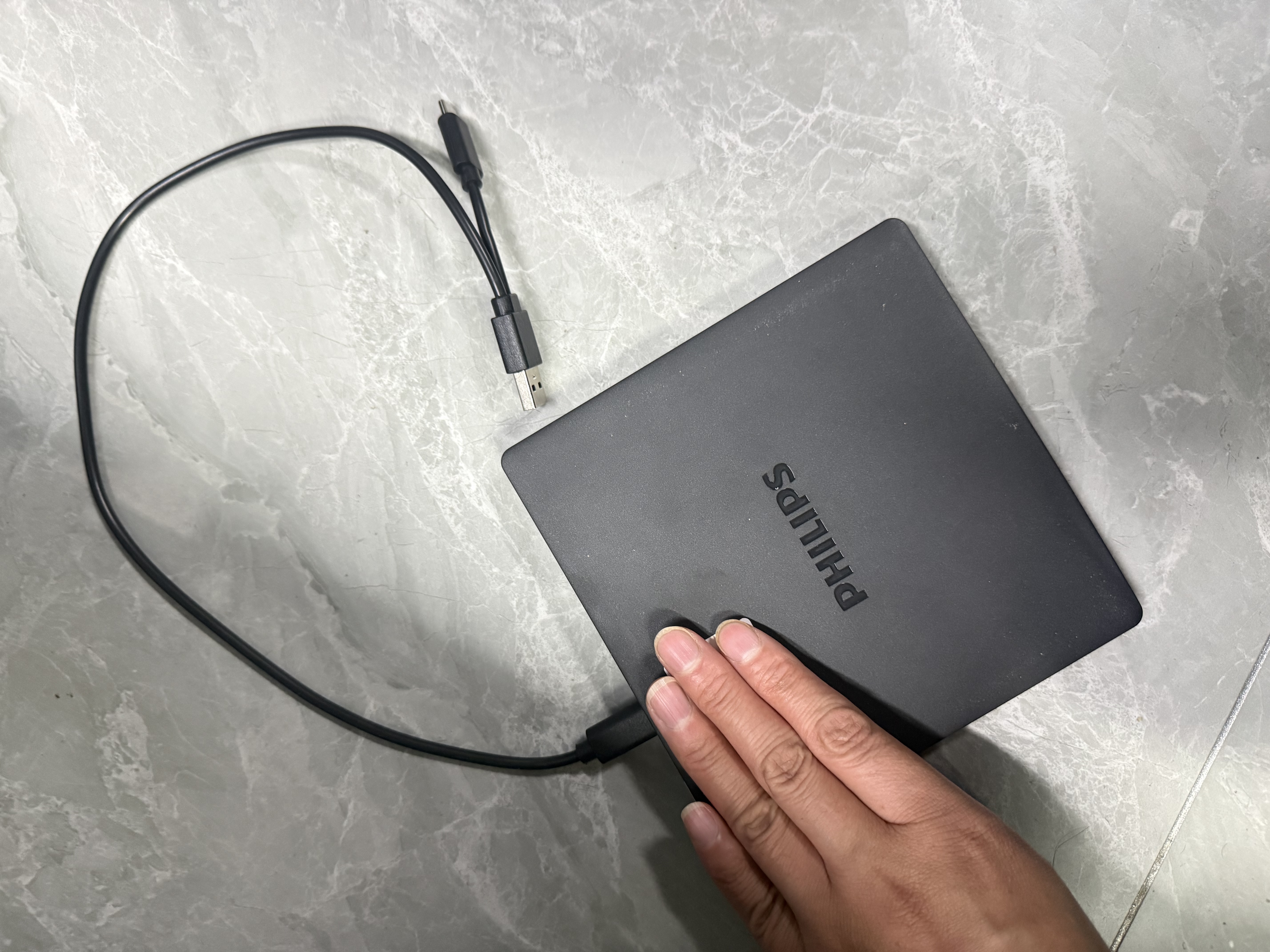 飞利浦8倍速 外置光驱 移动DVD刻录机 USB&Type-C接口 适用笔记本电脑台式机外接光驱便携 实拍图
