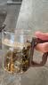 泥也茶杯玻璃水杯个人专用泡茶月牙绿茶杯办公喝茶带把高硼硅耐热男士 实拍图