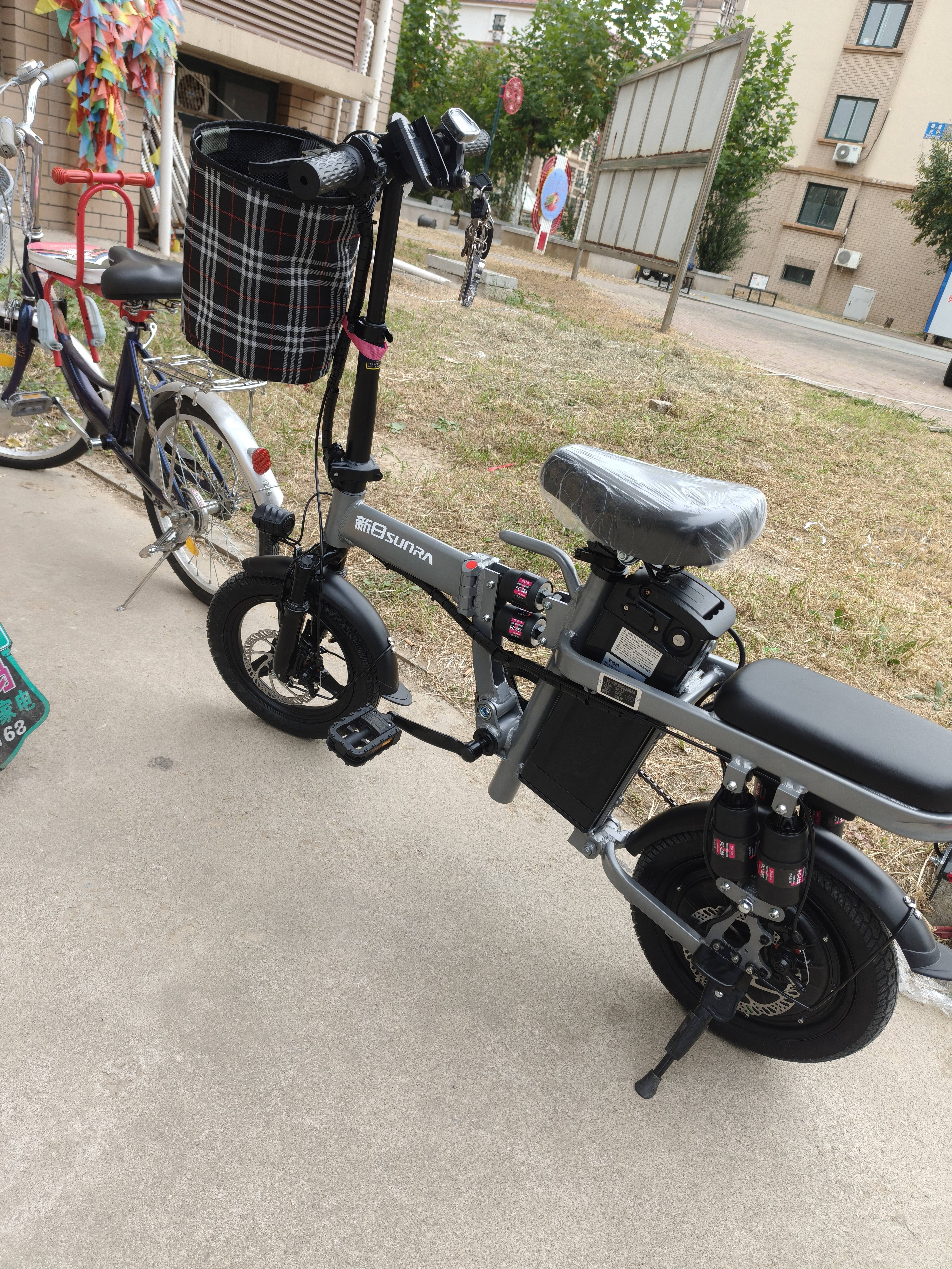 新日（Sunra）新国标折叠电动自行车铝合金代驾电动车锂电池助力电瓶车超长续航迷你小型折叠电动车男女士代步 旗舰16减震/手机充电/航天级铝合金/40A/≤120km 实拍图