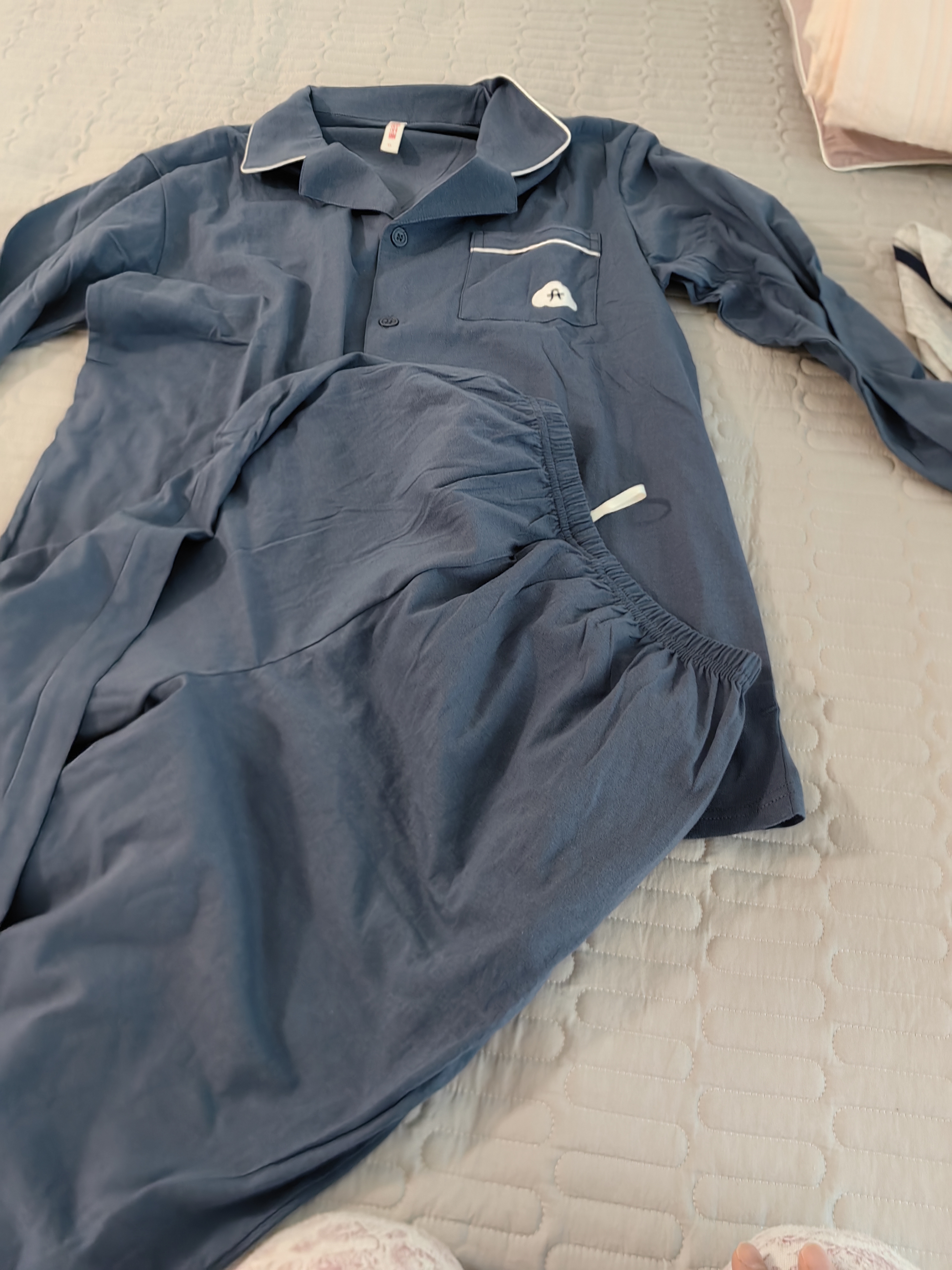 芬腾睡衣男100%纯棉26年秋季新款男士睡衣翻领开衫家居服套装 实拍图