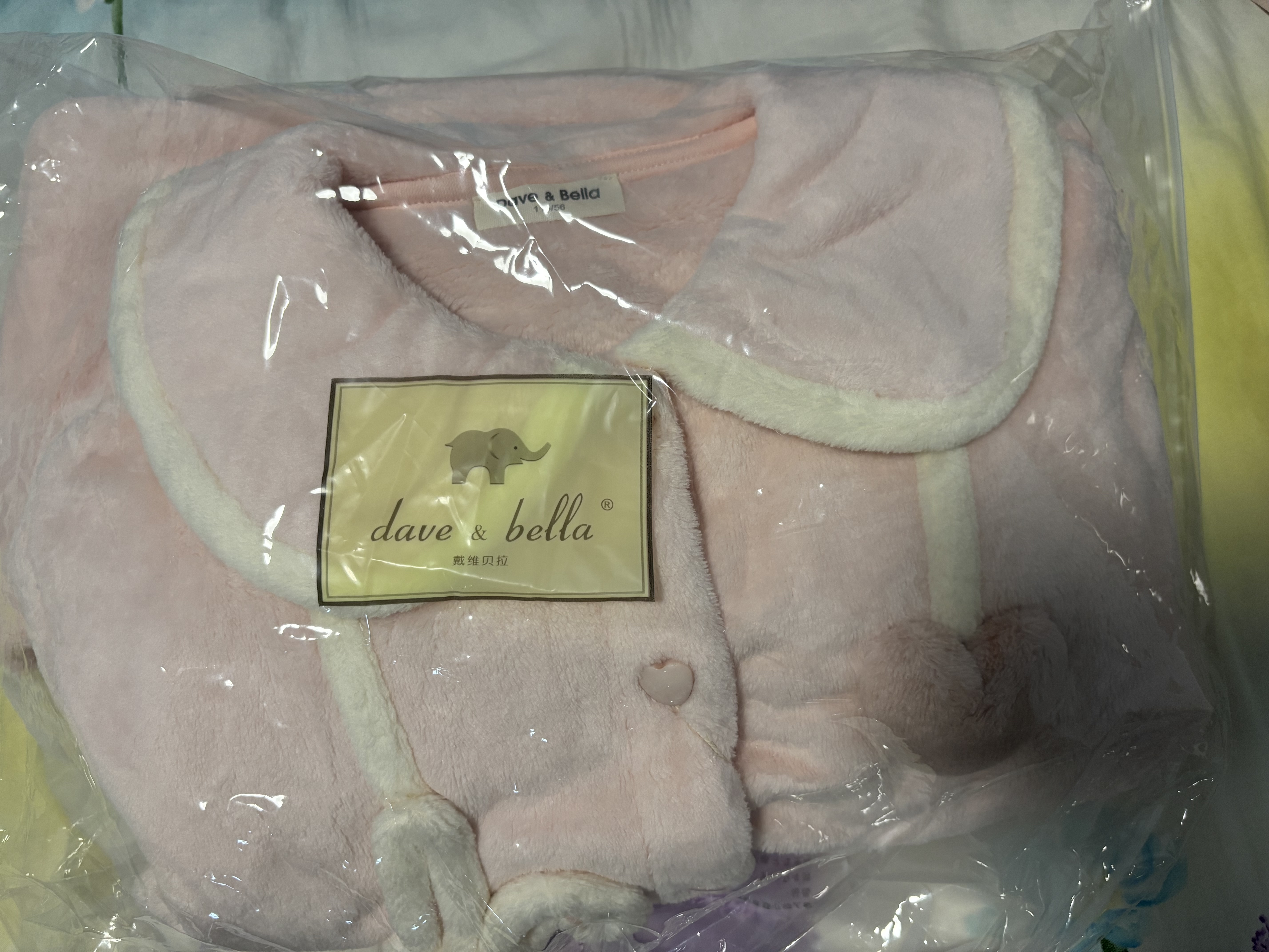 戴维贝拉（DAVE＆BELLA）儿童家居服套装休闲宝宝衣服秋冬新款抗静电女童睡衣两件套 粉色【现货】 110 cm（建议身高100-110cm） 实拍图