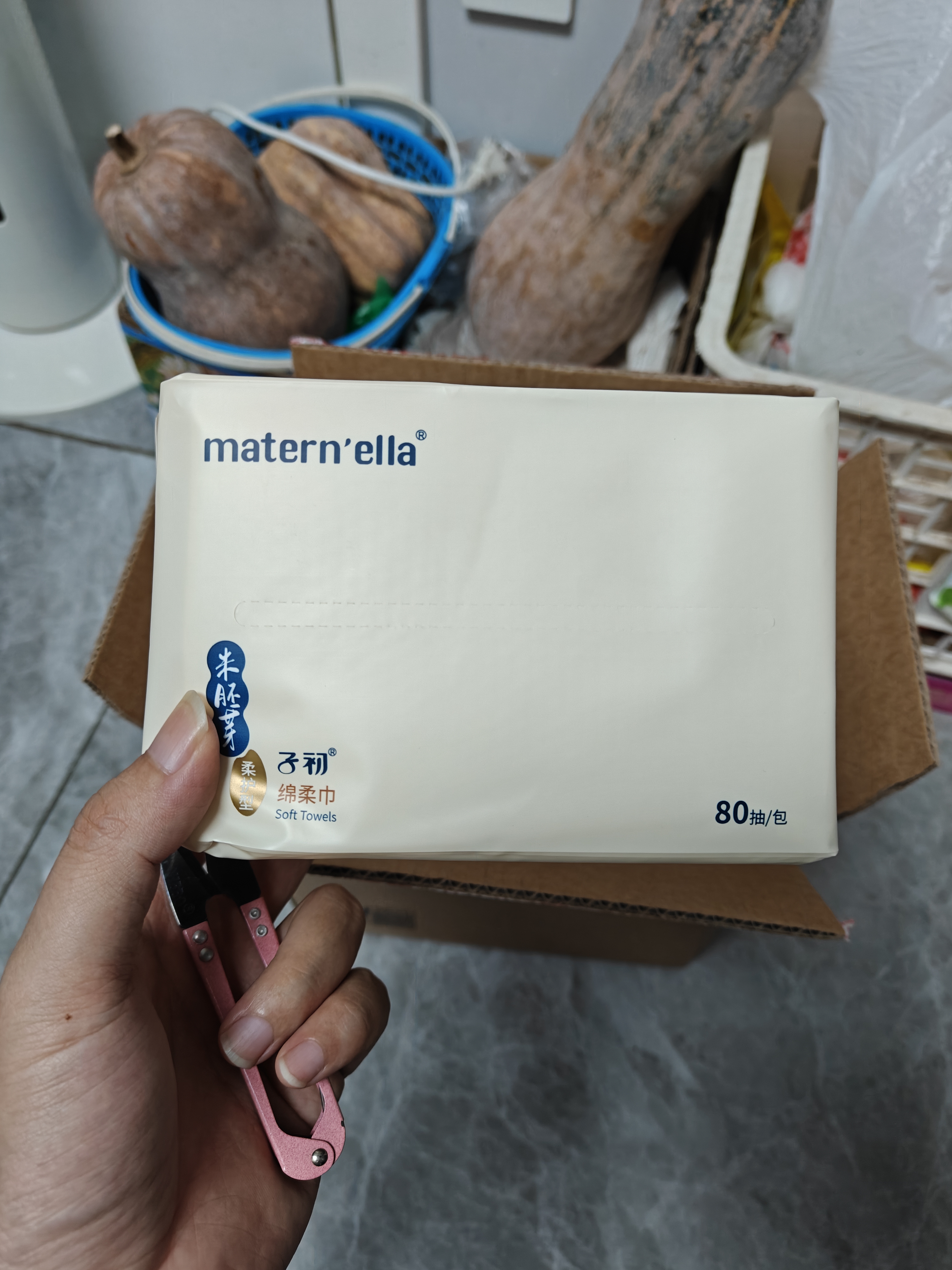子初婴儿洗脸巾米胚芽干湿两用宝宝柔护绵柔巾擦脸云柔巾80抽*6包 实拍图