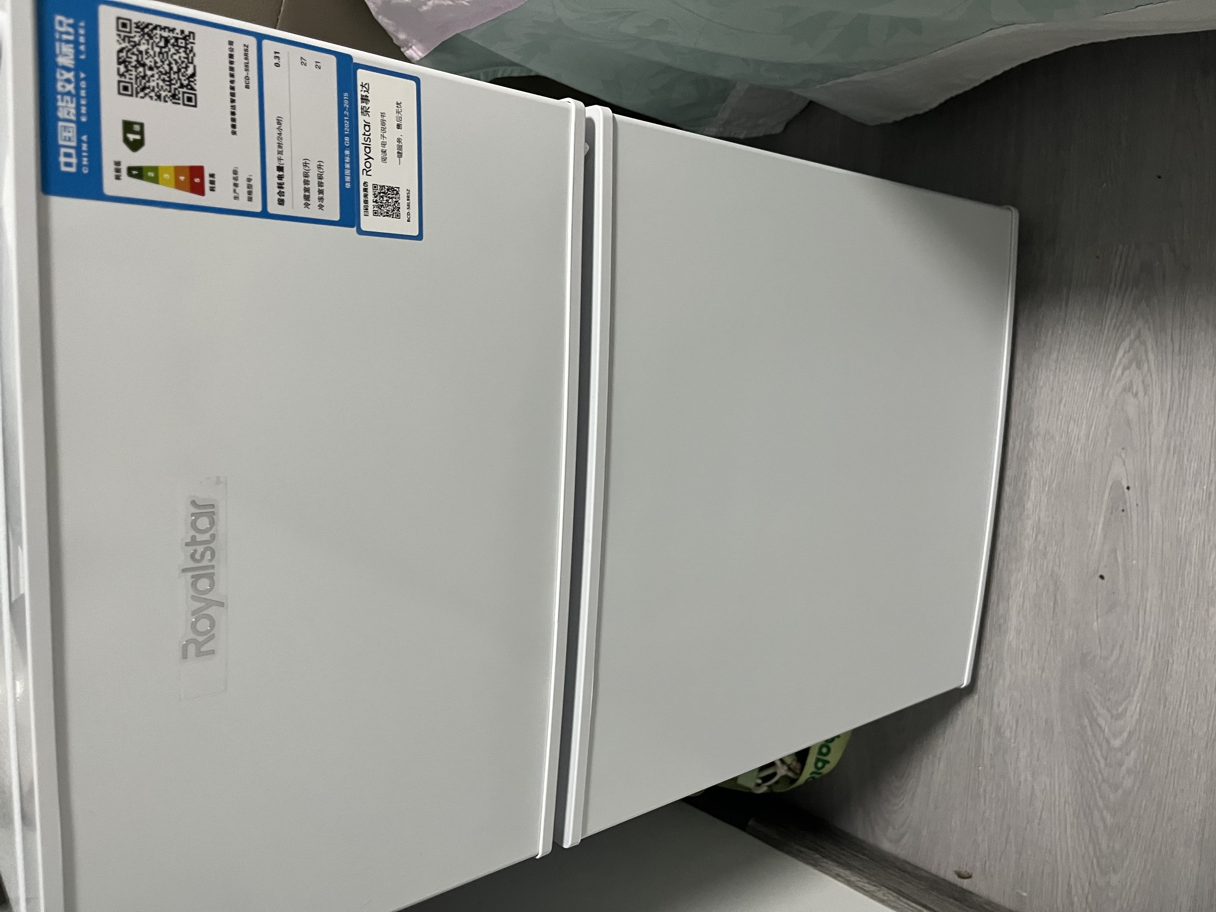 荣事达（Royalstar）小冰箱小型家用出租房双门1-2人小户型宿舍冷藏冷冻两用节能省电冰箱 58L9RSZ白【一级能效】【节能低噪】48升 实拍图