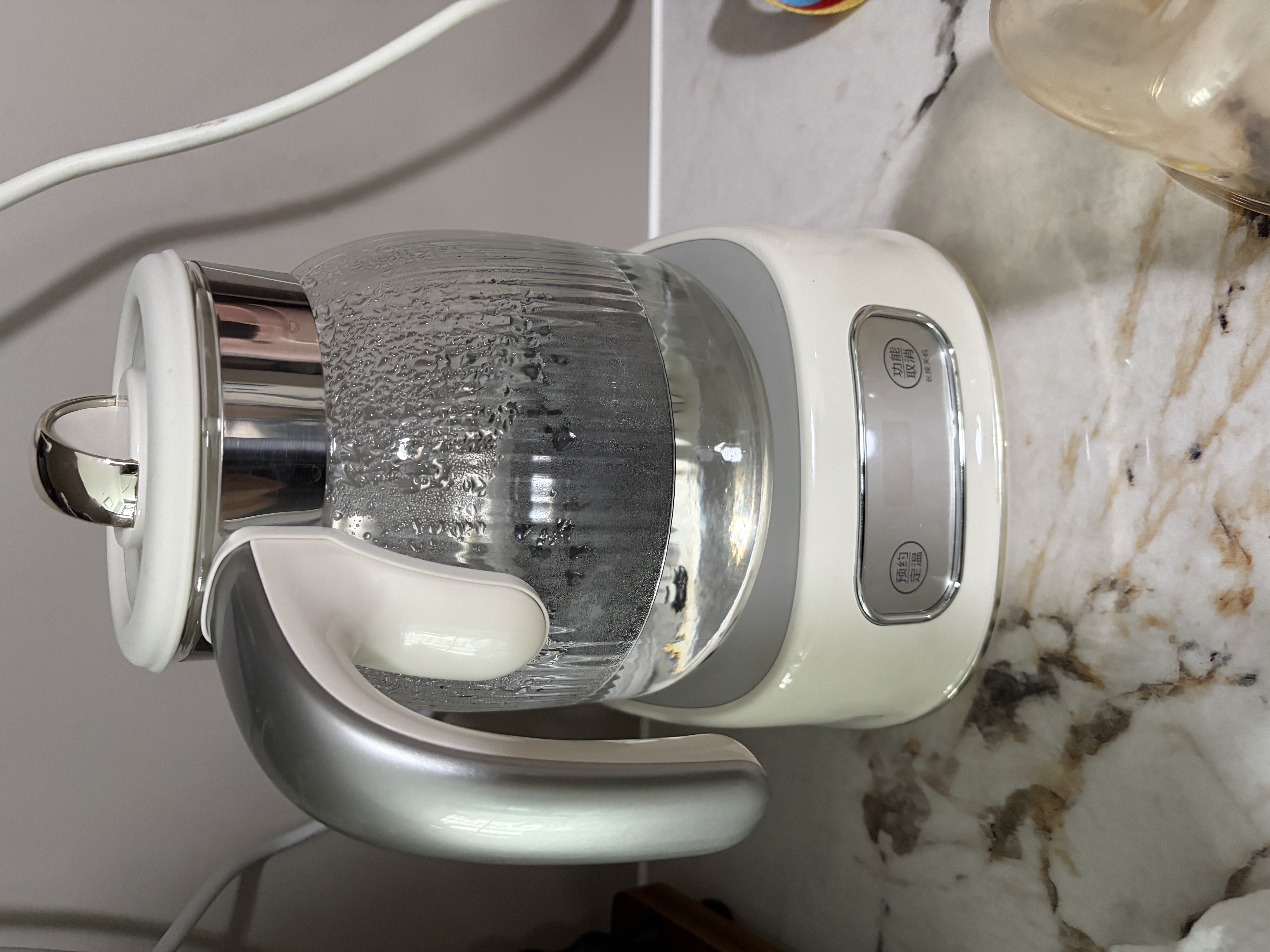 美的（Midea）0胶水全玻璃全自动养生壶煮茶壶母婴智能调奶器烧水壶恒温电热水壶辅食机花茶壶 MK-YS15B105 1.5L 实拍图