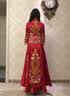 红妆饰佳 秀禾服新娘2026新款中式婚纱礼服结婚敬酒服旗袍女 深红色无钻款 M 实拍图