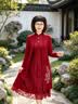 俞兆林（YUZHAOLIN）婚礼妈妈装2026新款喜婆婆婚宴礼服春秋装阔太太旗袍连衣裙两件套 RL-9239 红色【两件套】 2XL 【建议105-120斤】 实拍图