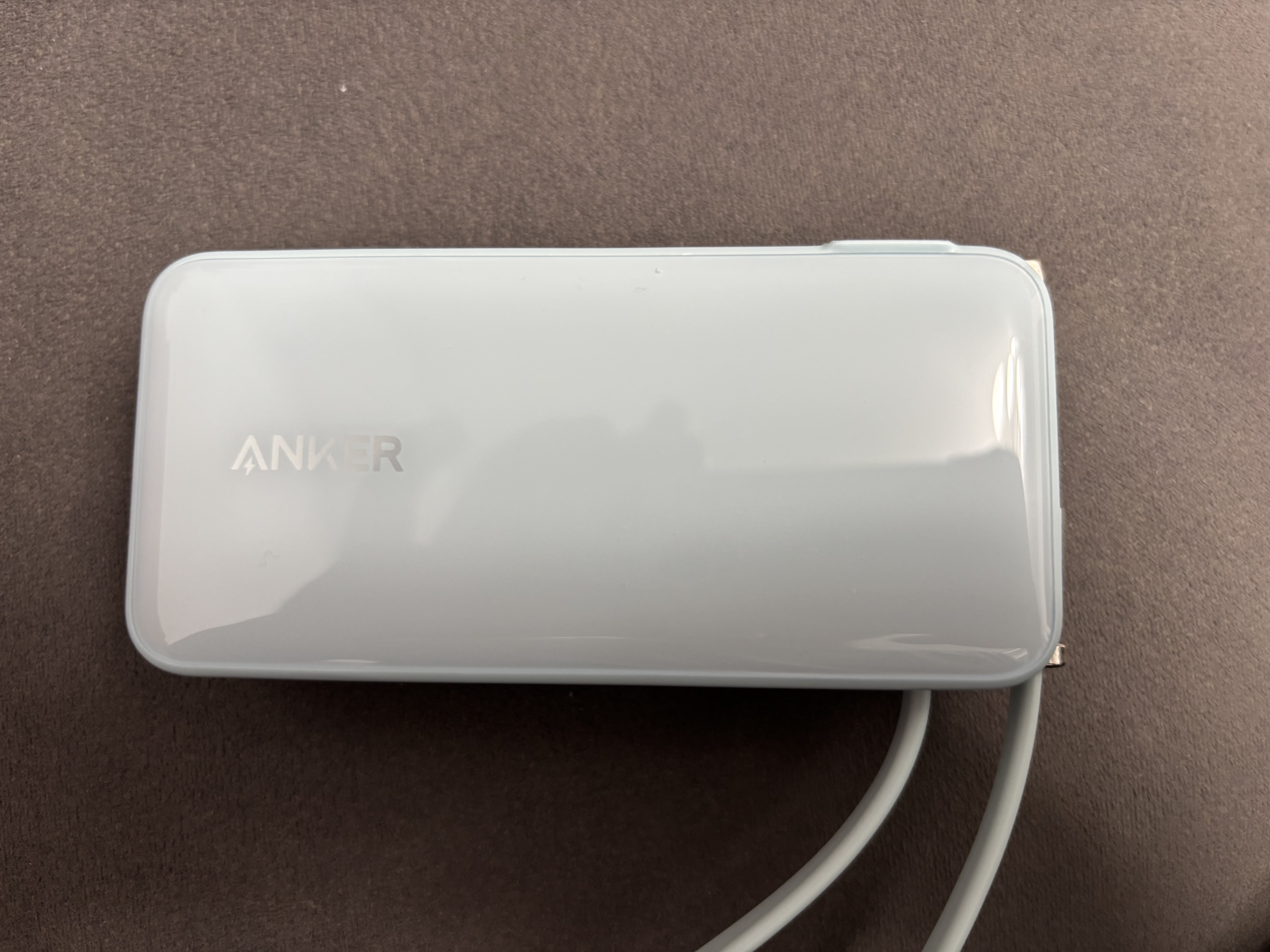ANKER安克【3C认证上飞机】三合一能量棒充电宝充电器10000毫安大容量30W快充移动电源-C线版苹果手机蓝 实拍图