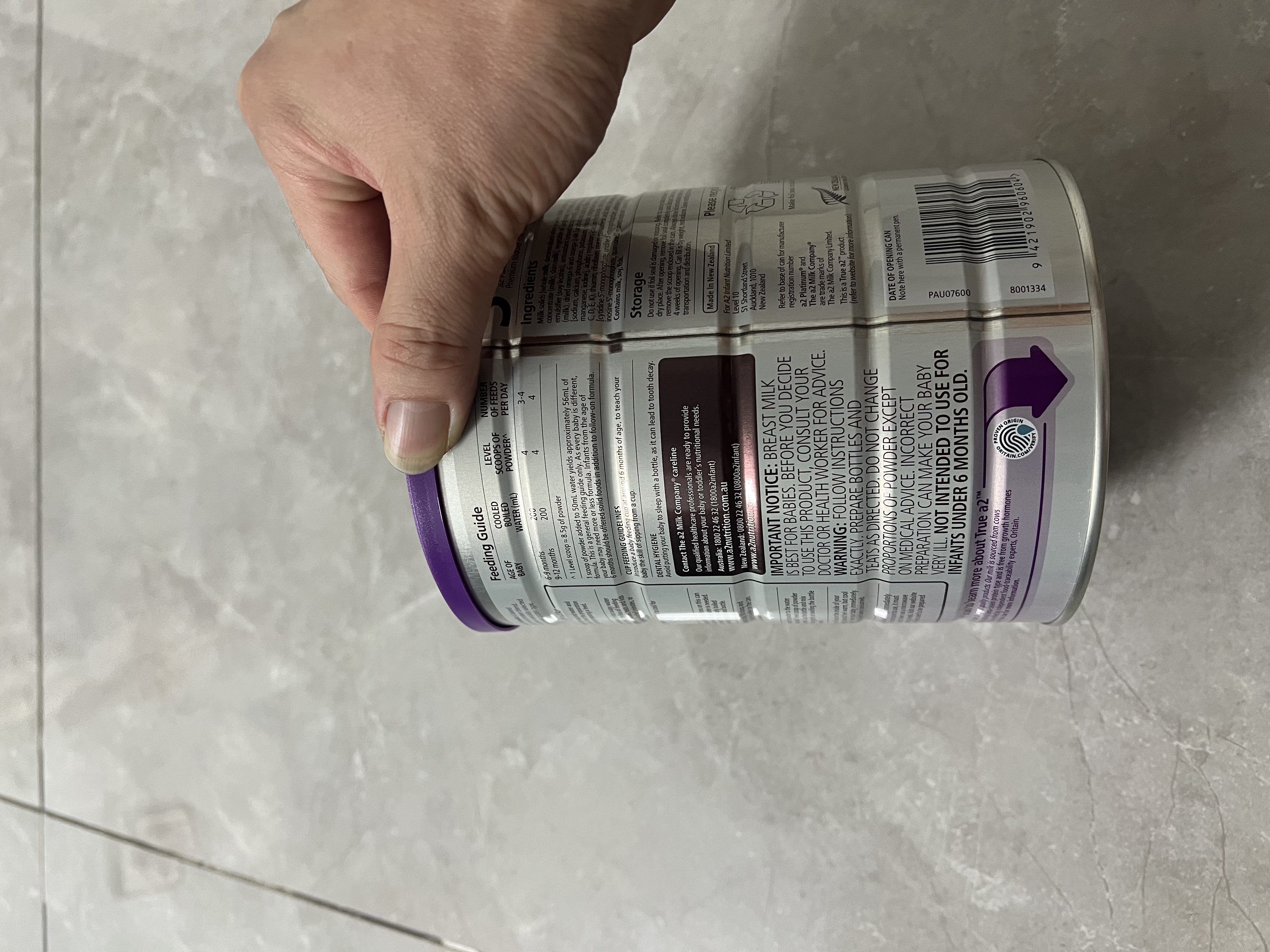 a2紫白金【已检测】较大婴儿配方奶粉2段900g 送洗车服务至高3次 实拍图