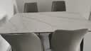 全友（QUANU）家居现代简约风餐桌岩板台面一桌四椅轻奢高级感吃饭桌椅子长条桌 【汉白玉|亮光岩板】1.4m餐桌+幻影·软包椅*4 食品级岩板+三重承托+双层台面+碳钢框架 实拍图