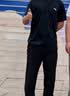 安踏（ANTA）冰丝速干运动套装男夏季短袖透气排汗休闲直筒长裤跑步健身两件套 黑色速干短袖+黑色速干直筒长裤 L /175 (130-145斤) 实拍图