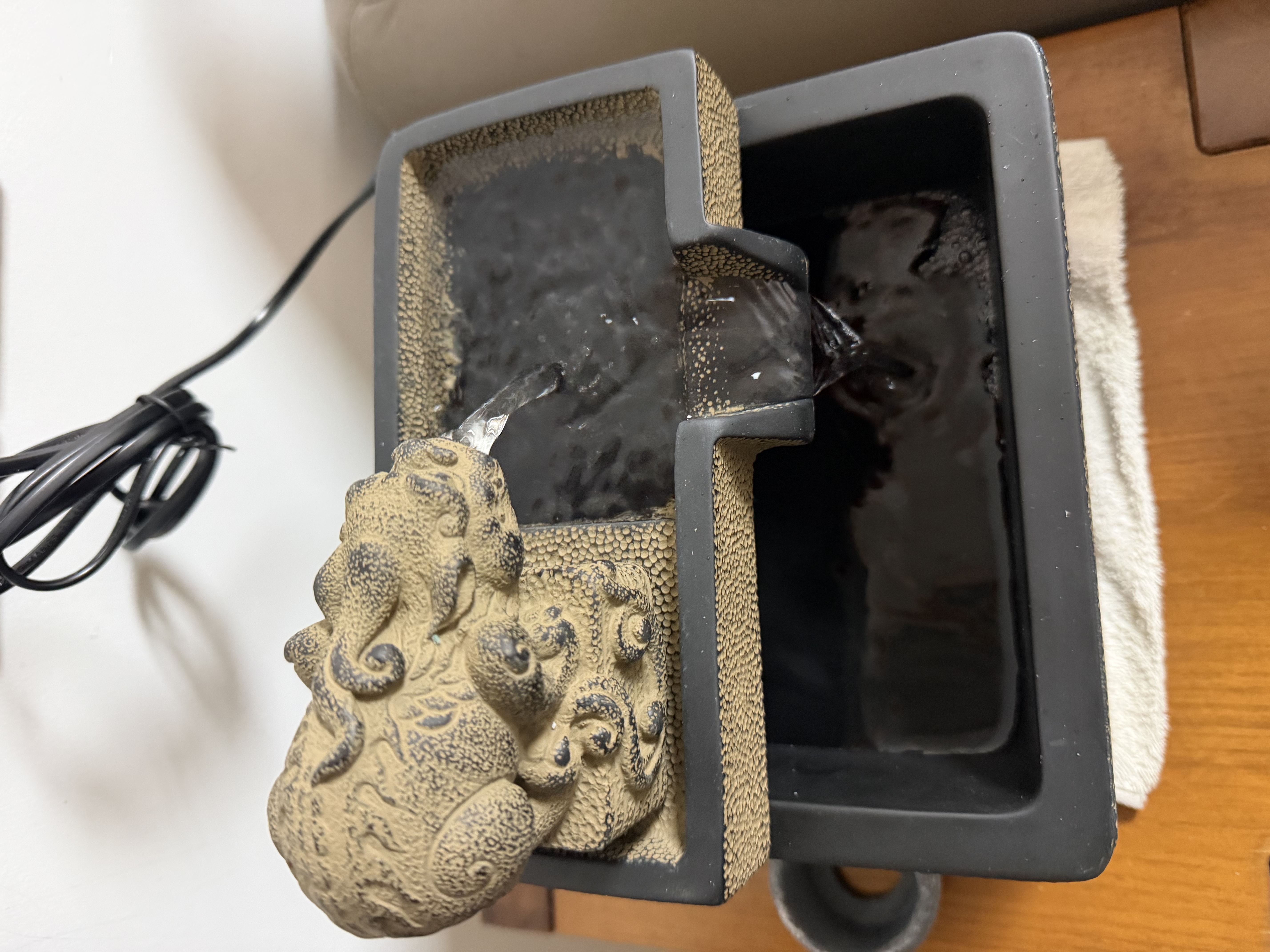 陋石坊新中式桌面流水摆件循环水客厅电视柜装饰品新店铺开业礼物招财礼 S110-1吉运四方流水 实拍图