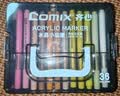 齐心（COMIX）36色丙烯马克笔层叠盒装水彩笔无毒防可水洗手绘彩色涂鸦毕业美术学生儿童生日礼物EBMK101-36 实拍图