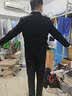 卡度顿西服套装男三件套职业商务小西装正装外套男修身新郎伴结婚礼服 黑色双扣【西服+西裤+衬衫】 4XL 【156-170斤】+8件礼品 实拍图