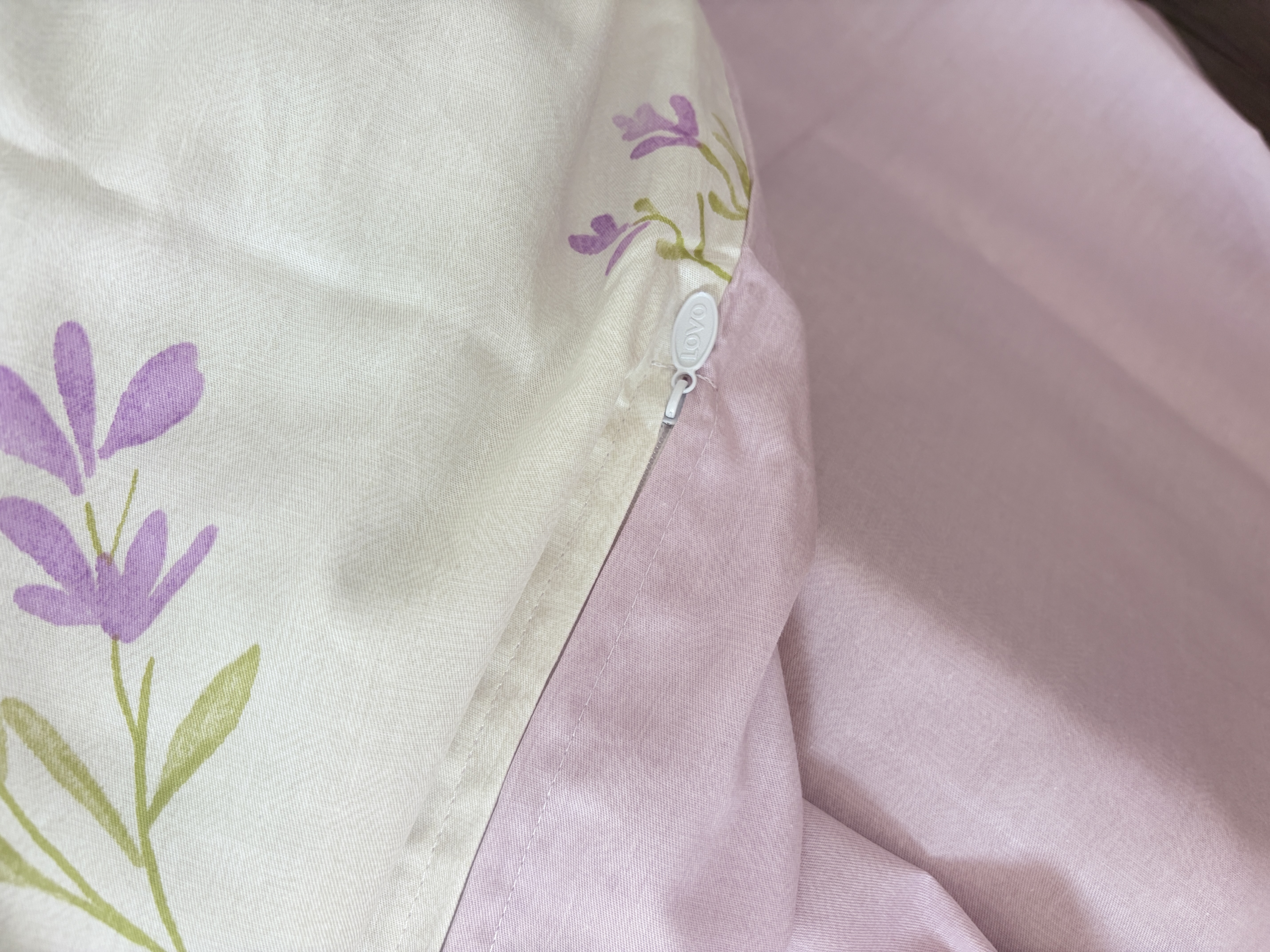 LOVO罗莱家纺 全棉四件套100%纯棉床单被套双人床上用品220*240cm 浅紫色 实拍图