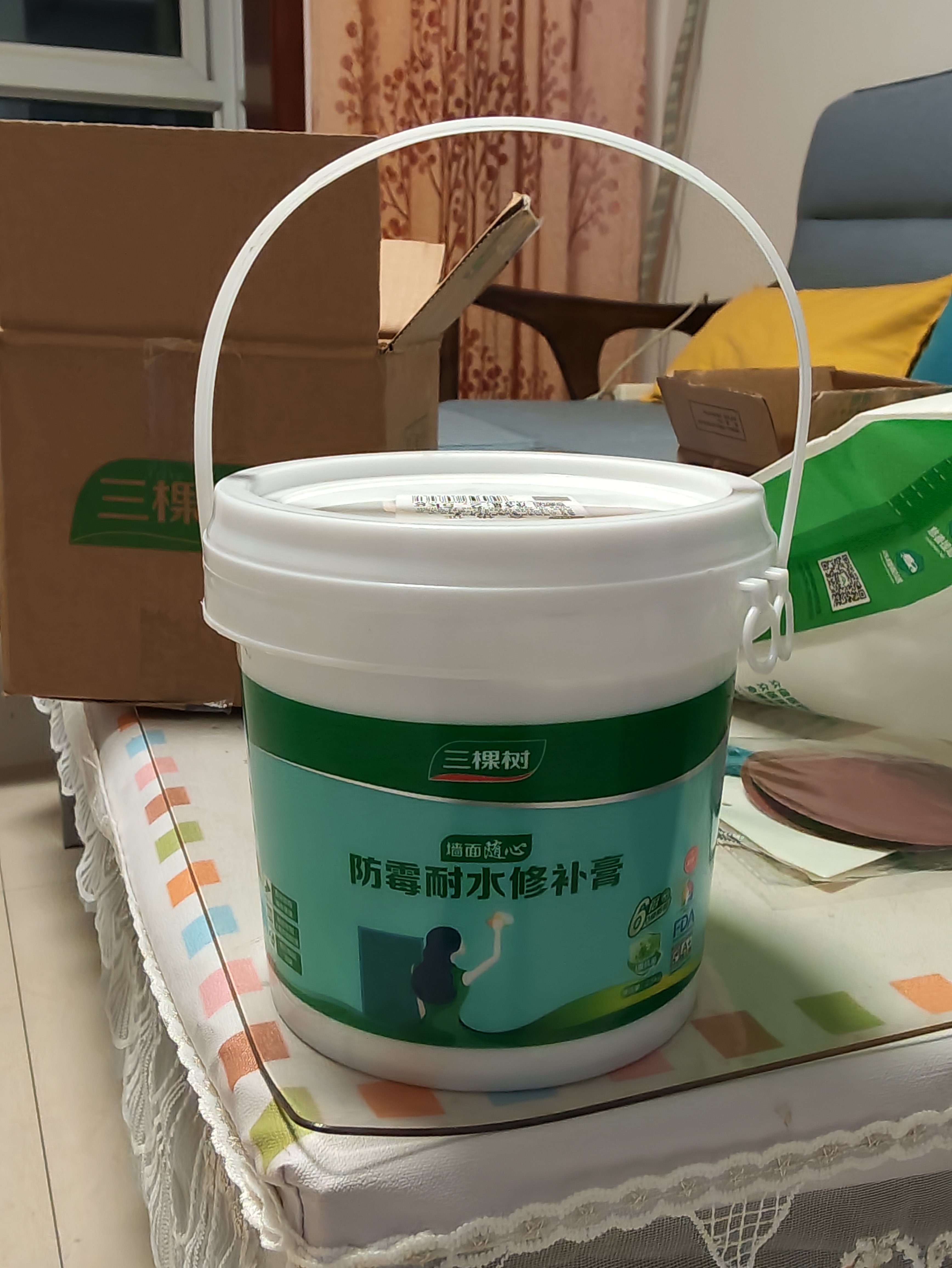 三棵树漆开学季墙面修补膏防霉抗菌去污修复腻子粉膏墙皮脱落防水补墙膏 实拍图