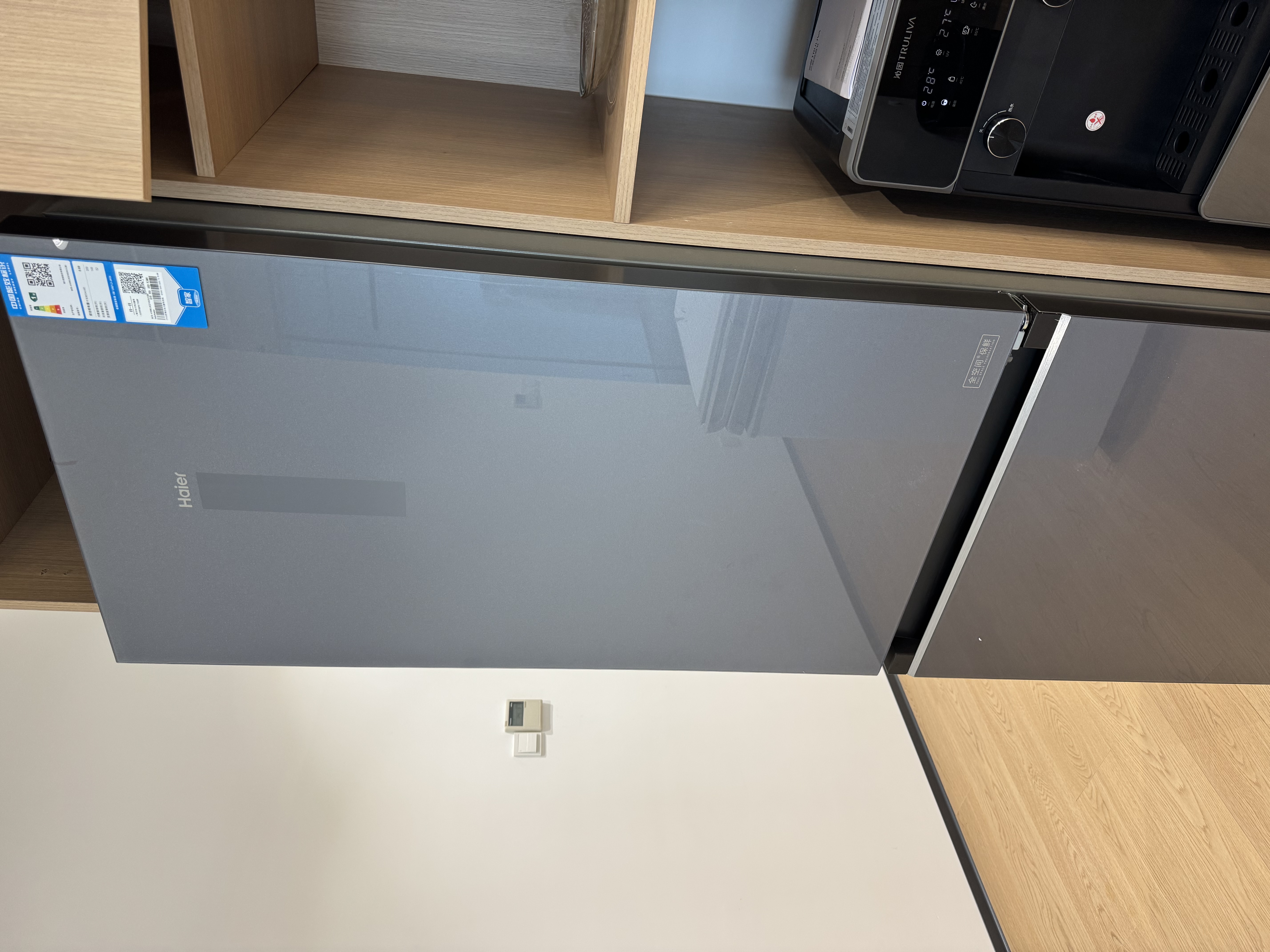 海尔（Haier）零嵌入式冰箱410升双开门家用风冷无霜一级能效双变频两门电冰箱超薄 底部散热 国家补贴以旧换新 【丝缎灰】410升全空间保鲜+EPP超净系统 实拍图