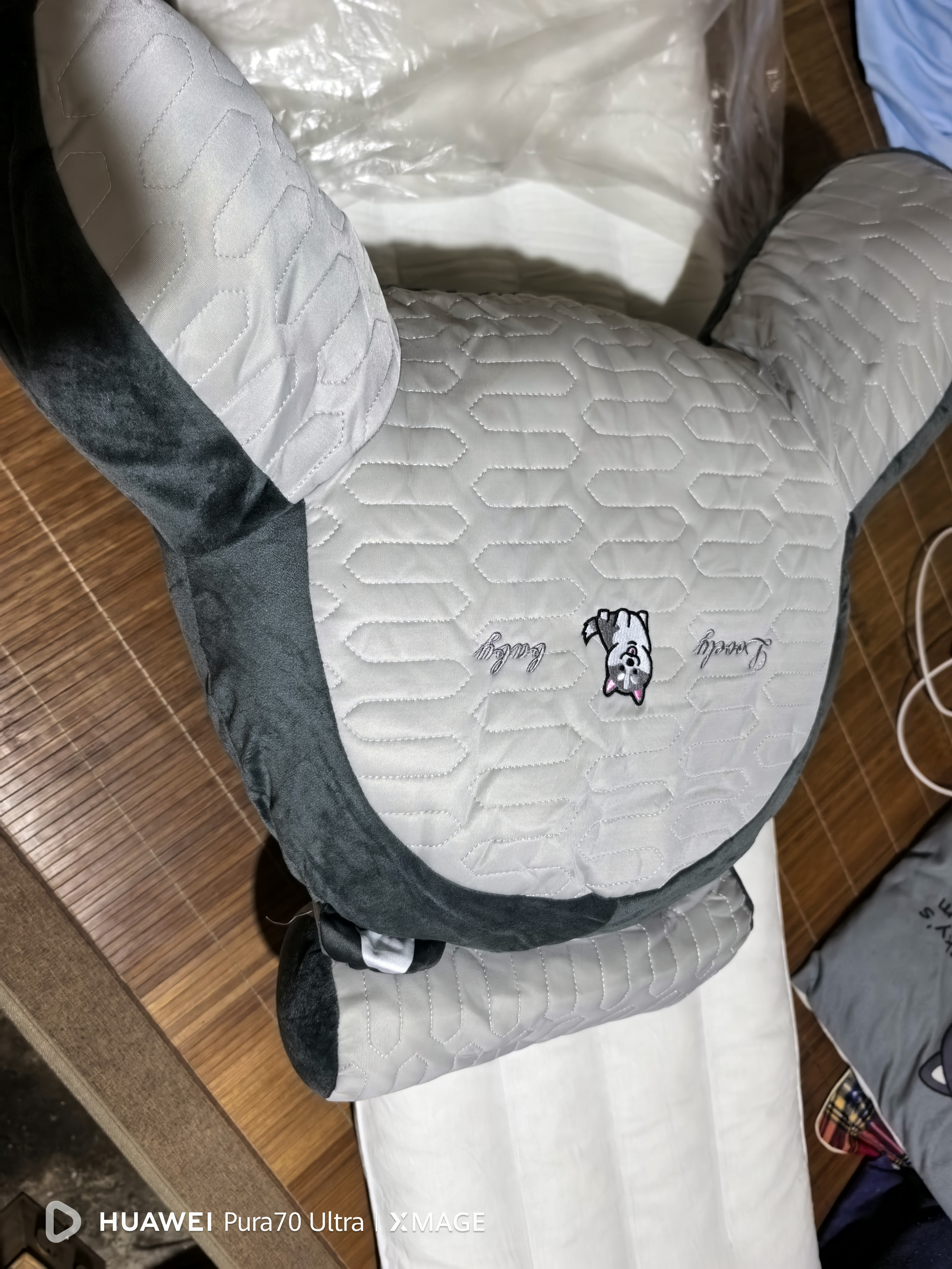 京严靠枕靠垫床头床上靠背垫软包床头靠抱枕宿舍靠枕沙发床靠垫 哈士奇【可拆卸靠背垫+枕头】 含枕芯 超大号【超软靠背+冰丝乳胶】 实拍图