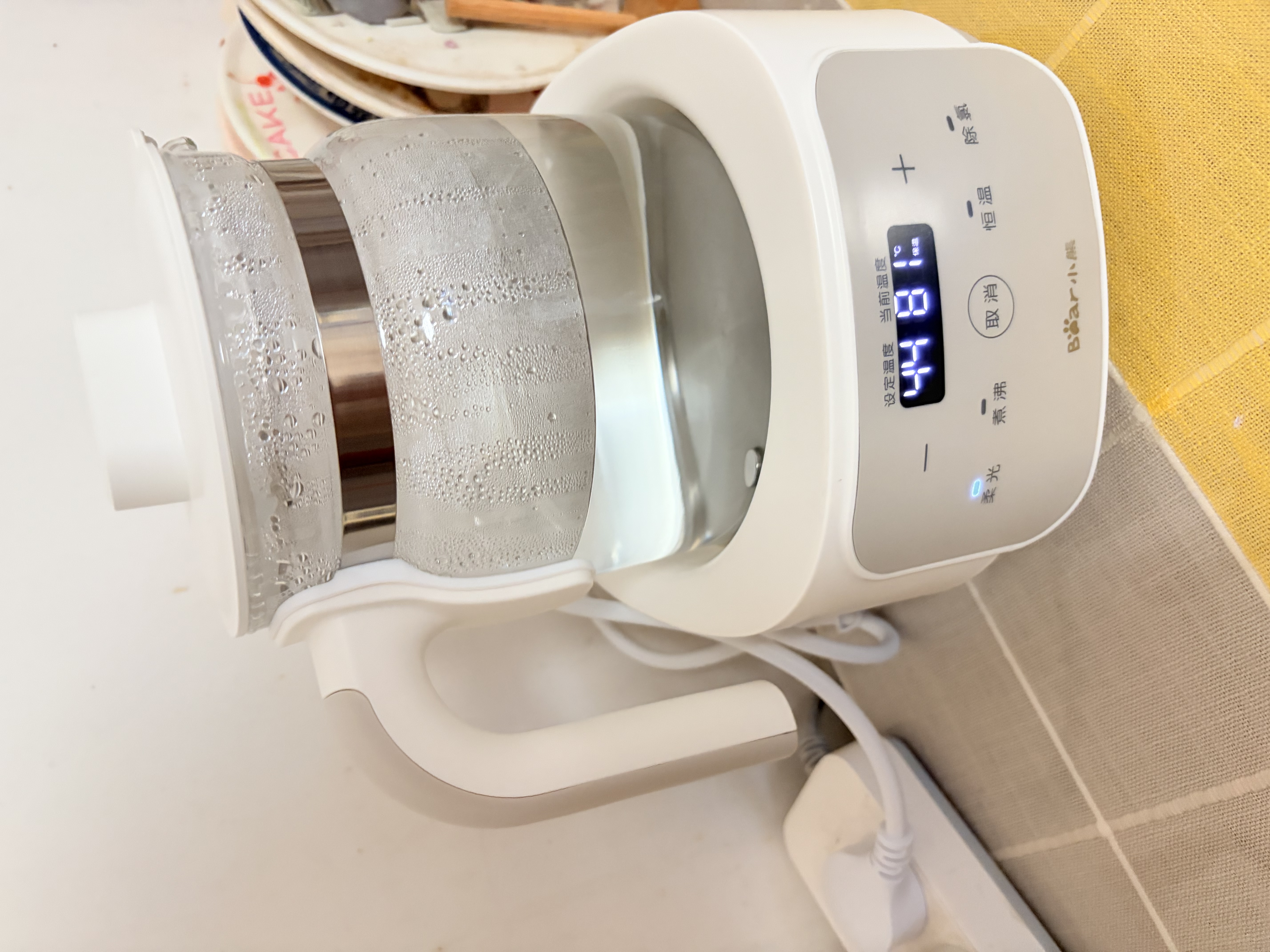 小熊（Bear）恒温水壶 婴儿调奶器 宝宝玻璃纯钛烧水壶 泡奶粉机1.3L 实拍图