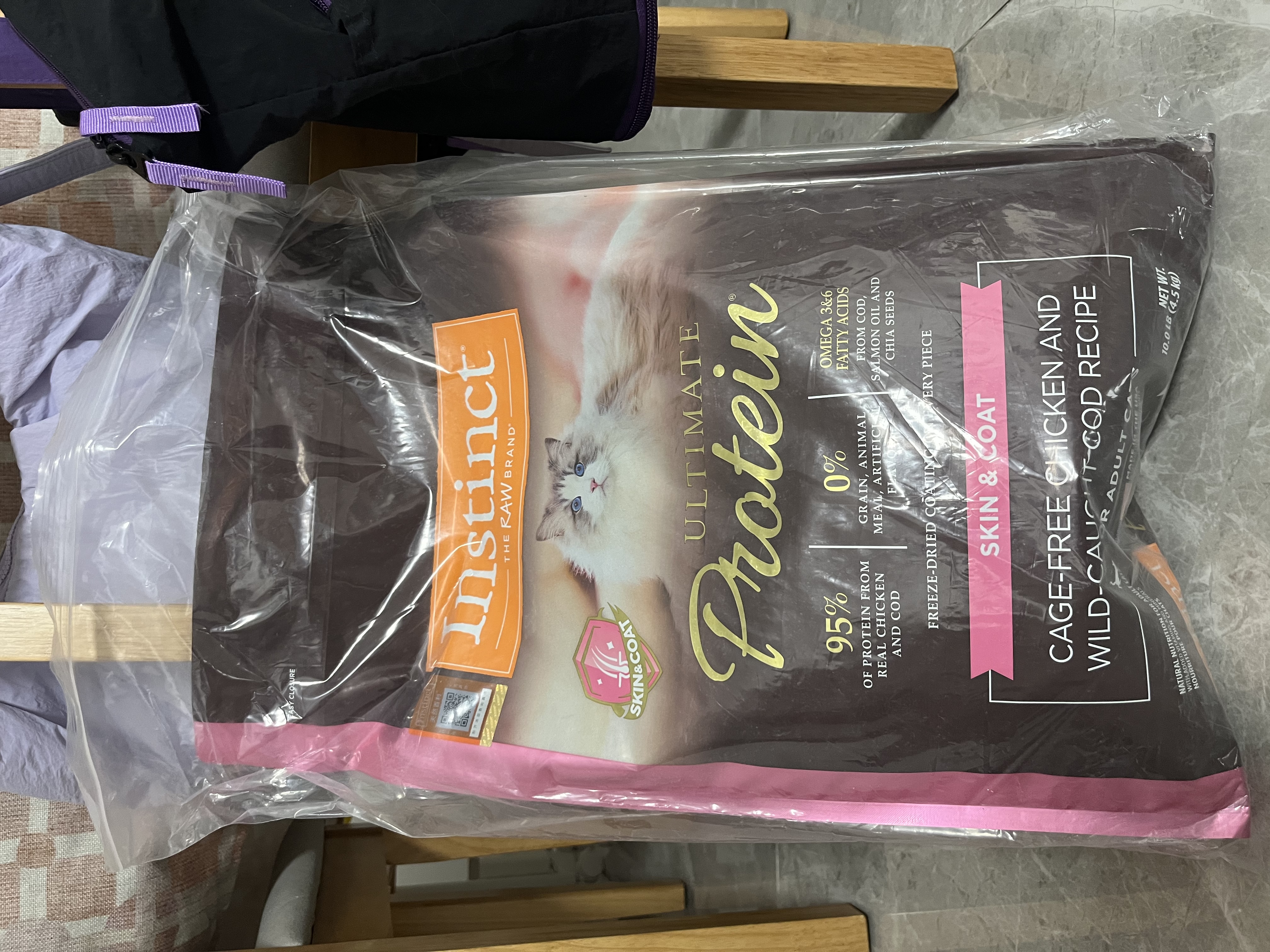 instinct天然百利猫粮优质高蛋白护肤美毛鸡肉全猫粮10磅/4.5kg 实拍图