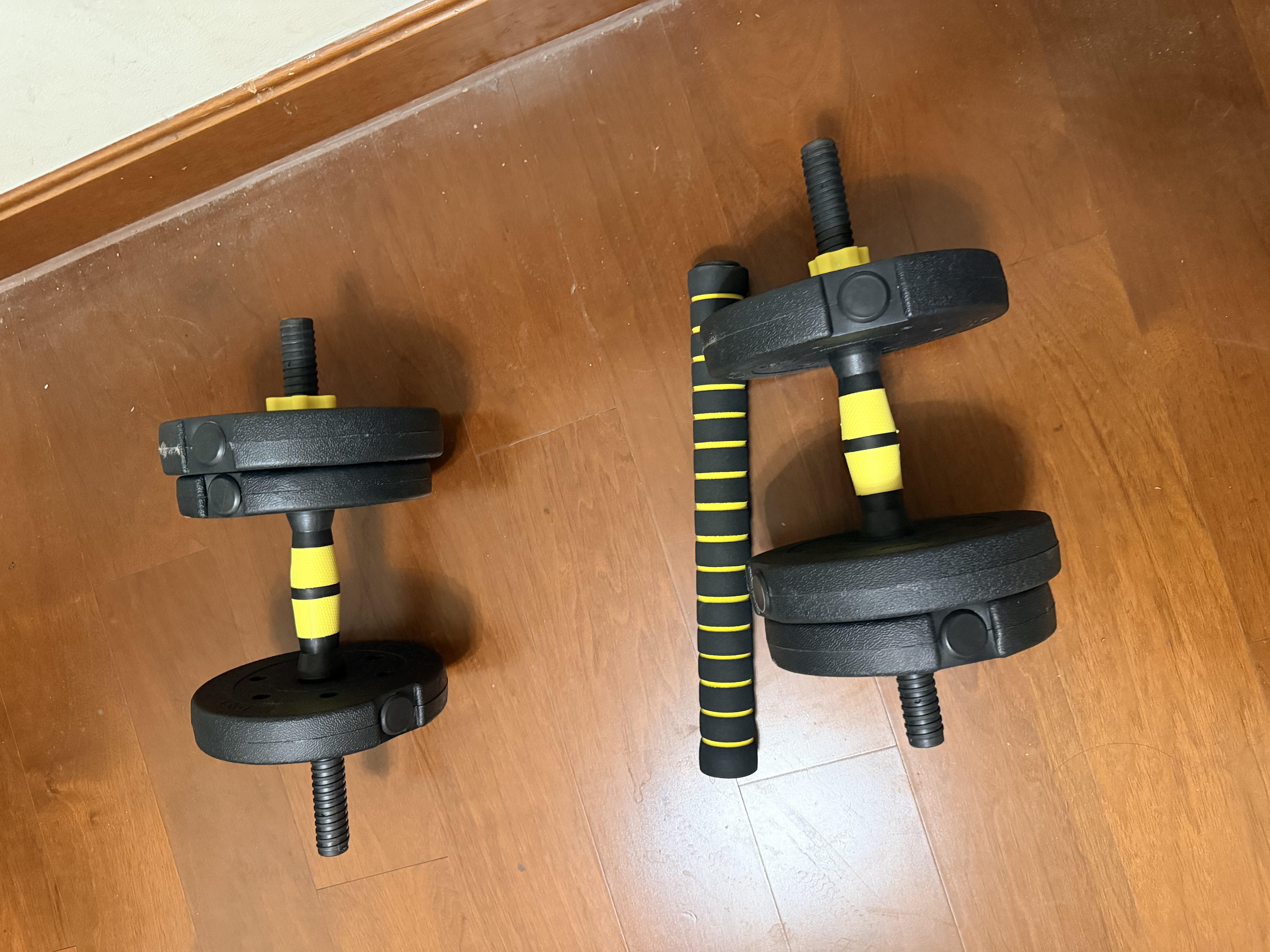 华亚（HUAYA） 哑铃男士杠铃套装可调节环保包胶手铃亚玲家用运动锻炼健身器材 一副两只总重20kg两用款【热销大众选择】 实拍图