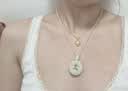 老铺黄金古法手工足金项链·十字金刚杵1号钻饰吊坠 锁骨链款金重约8.0g 实拍图