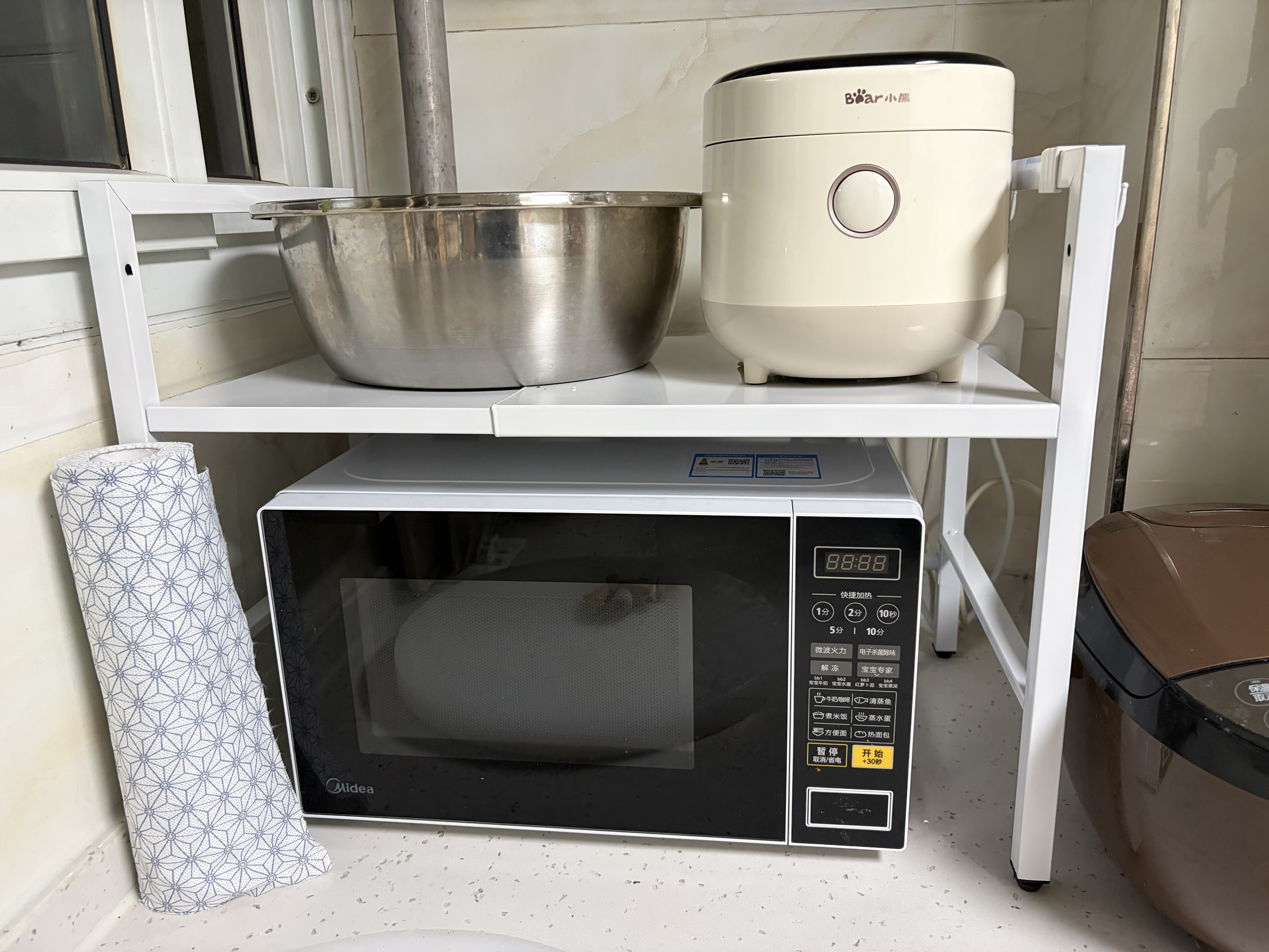百年正和厨房置物架台面微波炉可伸缩烤箱电饭煲架子家用多层收纳多功能架 实拍图