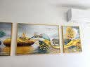 Sixpoetry 客厅装饰画现代简约沙发背景墙壁画轻奢三联晶瓷画大气高档挂画 福禄生辉（铝合金外框） 晶瓷画左右50*70+中间100*70亮面 实拍图