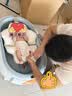 babycare婴儿洗澡盆坐浴盆洗澡神器感温可折叠游泳池浴盆+浴垫+浴网柔雾蓝 实拍图