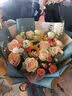 艾斯维娜教师节鲜花速递向日葵混搭花束生日礼物全国同城配送 向日葵香槟韩式花束 实拍图