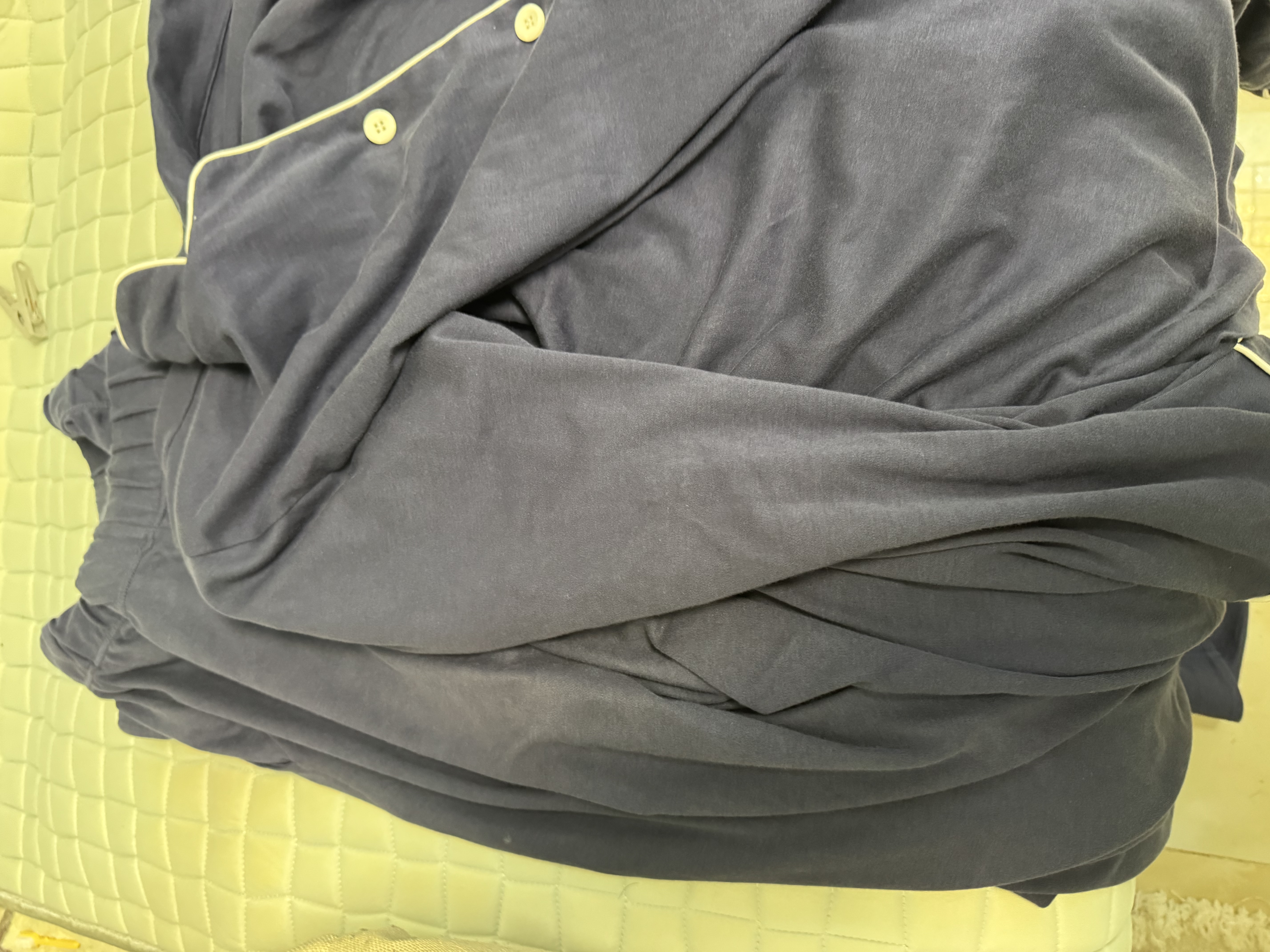 京东京造10A抑菌纯棉睡衣男衣服秋冬套装A类一等品50支情侣家居服绀青XL 实拍图