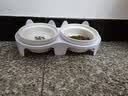 licheers猫碗陶瓷猫粮双碗斜口不黑下巴宠物幼猫咪吃饭食盆喝水喂食一体 实拍图