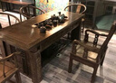 一善一品红木家具非洲鸡翅木（学名：非洲崖豆木）实木茶桌椅组合中式仿古功夫禅意茶台 1.68米茶桌+5圈椅 实拍图