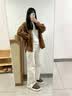 朴西冬季新款简约毛呢女士保暖居家棉拖鞋室内静音 深棕色 44-45 实拍图