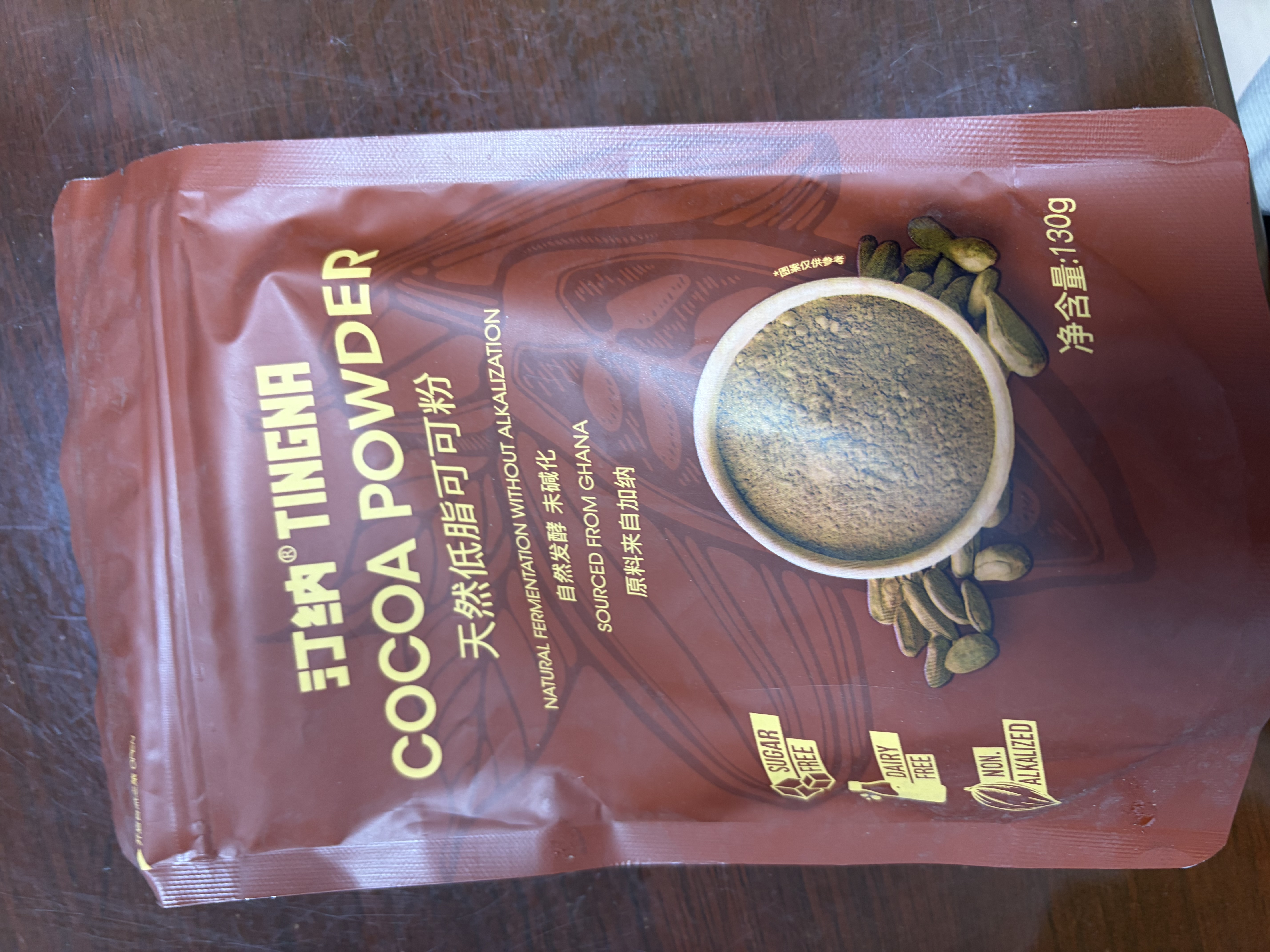 汀纳纯天然未碱化生可可粉烘焙专用燕麦片酸奶碗黑巧克力粉冲饮130g 实拍图