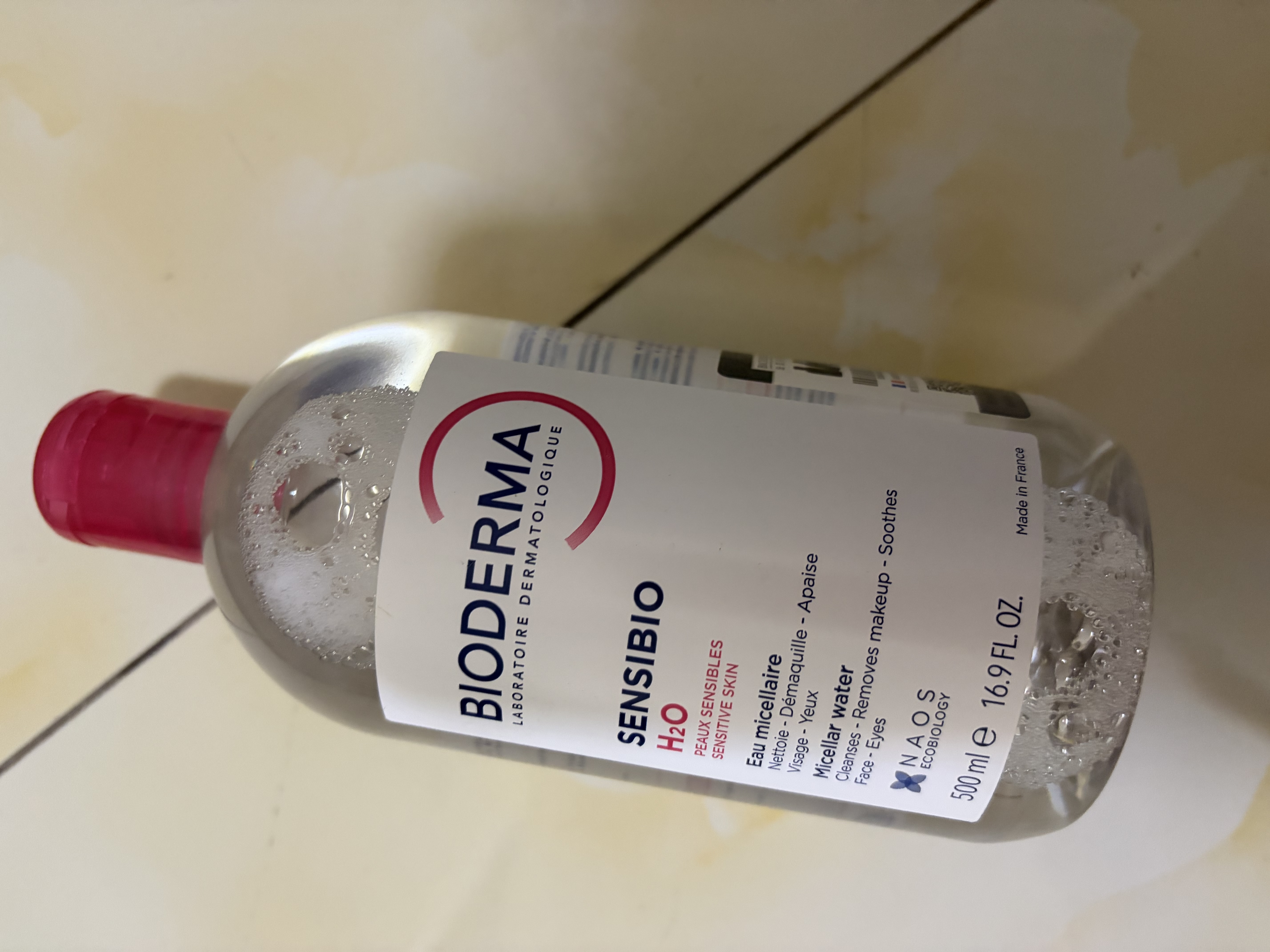贝德玛（BIODERMA）粉水敏感肌洗卸温和不伤肤卸妆水500ml 实拍图
