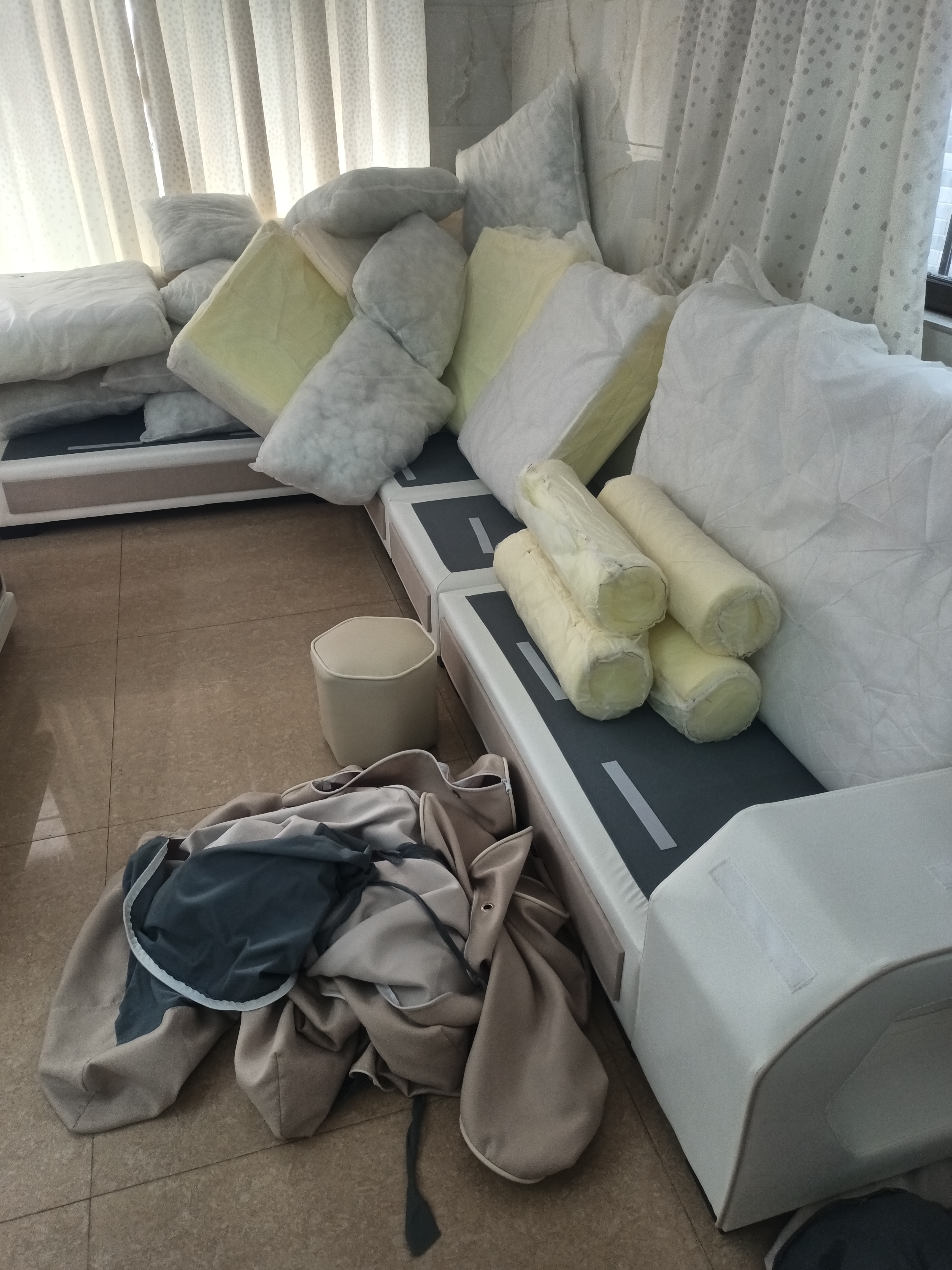 优卡吉北欧布艺沙发组合大小户型客厅转角简约家具皮布沙发921 六件套b 实拍图