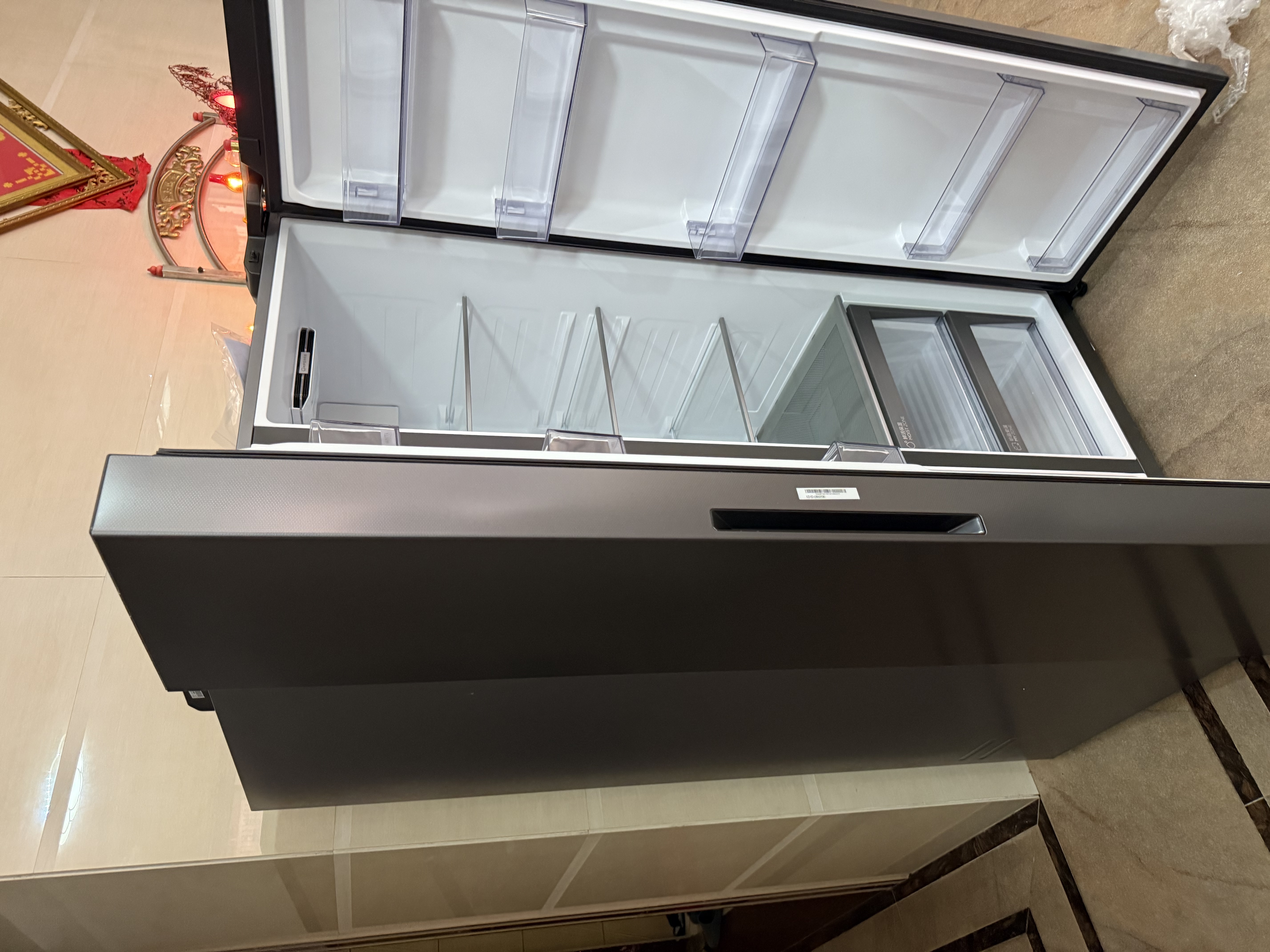 海尔630L对开双开门家用电冰箱干湿分储抗菌净味一级能效风冷无霜超大容量BCD-630WGHSS95SMU1国家补贴 实拍图