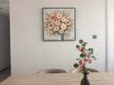 墨派（Mopai）餐厅装饰画手绘油画美式花卉高端客厅肌理挂画正方形壁画免打孔 锦上添花 80*80cm手绘油画 实拍图