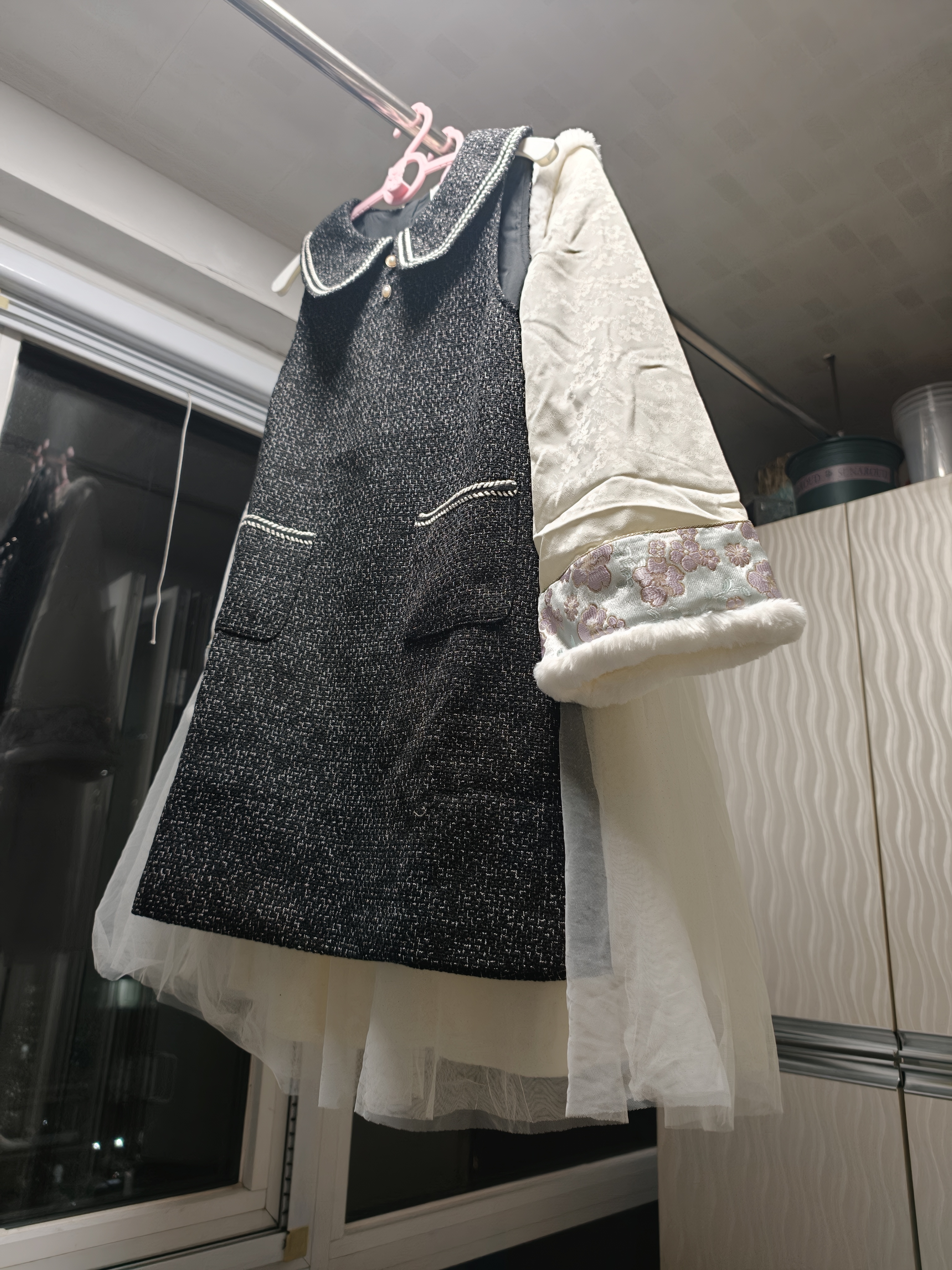巴拉巴拉童装女童国风连衣裙秋冬网纱假两件裙子宝宝洋气中式甜美汉服提花 实拍图