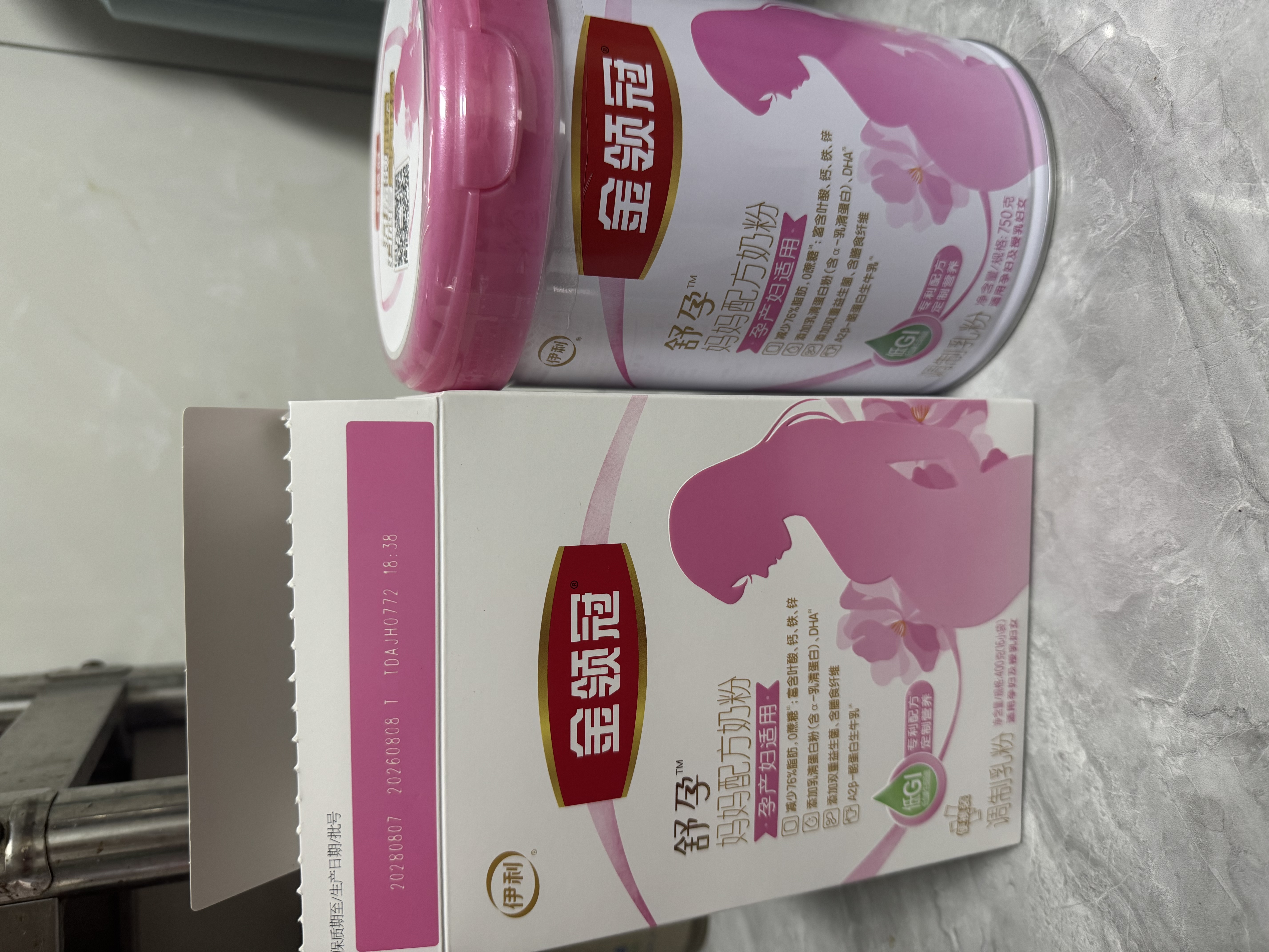 伊利金领冠舒孕 孕产妇奶粉 配方奶粉 孕中期孕早期孕晚期 妈妈粉 750克 实拍图